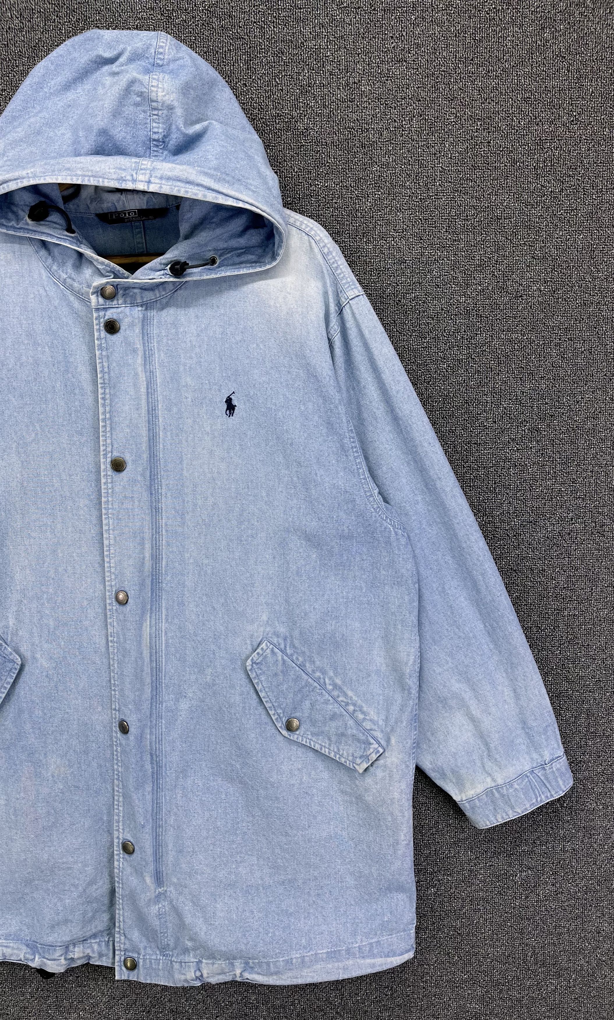 Polo Ralph Lauren Vintage Polo Ralph Lauren Hoodie Rare Denim Jacket Size US L / EU 52-54 / 3 - 4 Thumbnail