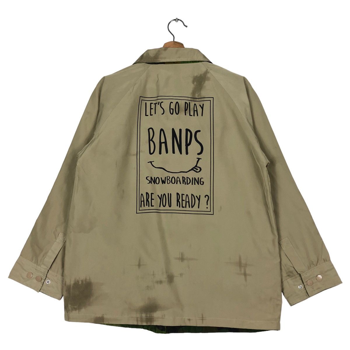 Japanese Brand 🔥Very Worn Bomber Jacket Banps Snowboarding Big Logo Size US M / EU 48-50 / 2 - 8 Thumbnail
