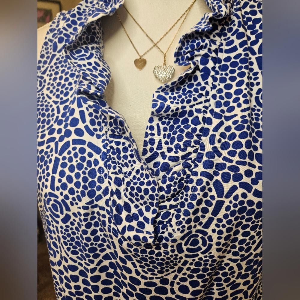 Designer Crown & ivy Blue Floral Shift Dress – Summer Days #6 Size M / US 6-8 / IT 42-44 - 2 Thumbnail