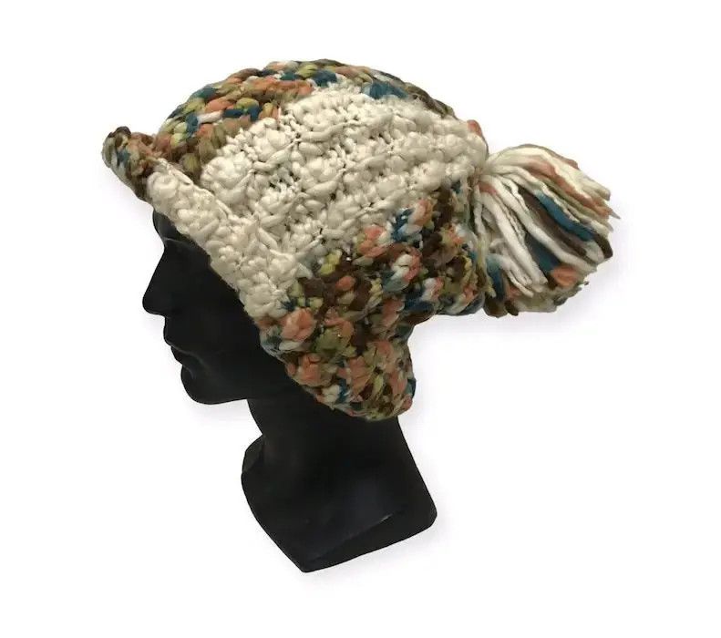 Japanese Brand Amina Knit Bobble Beanie Hat Size ONE SIZE - 1 Thumbnail