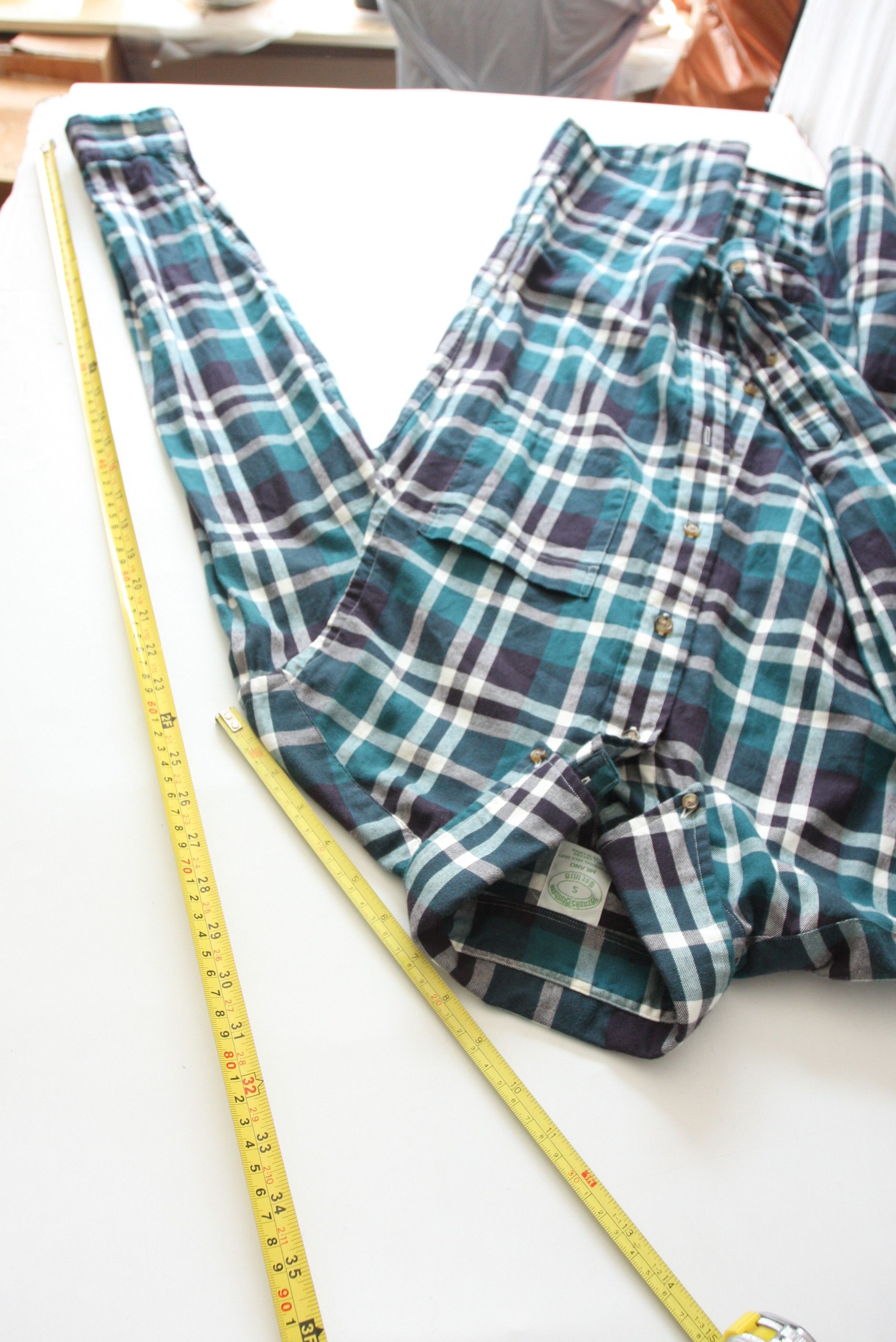 Brooks Brothers Brooks Brothers Milano Flannel Shirt Size S Green Plaid Size US S / EU 44-46 / 1 - 4 Thumbnail