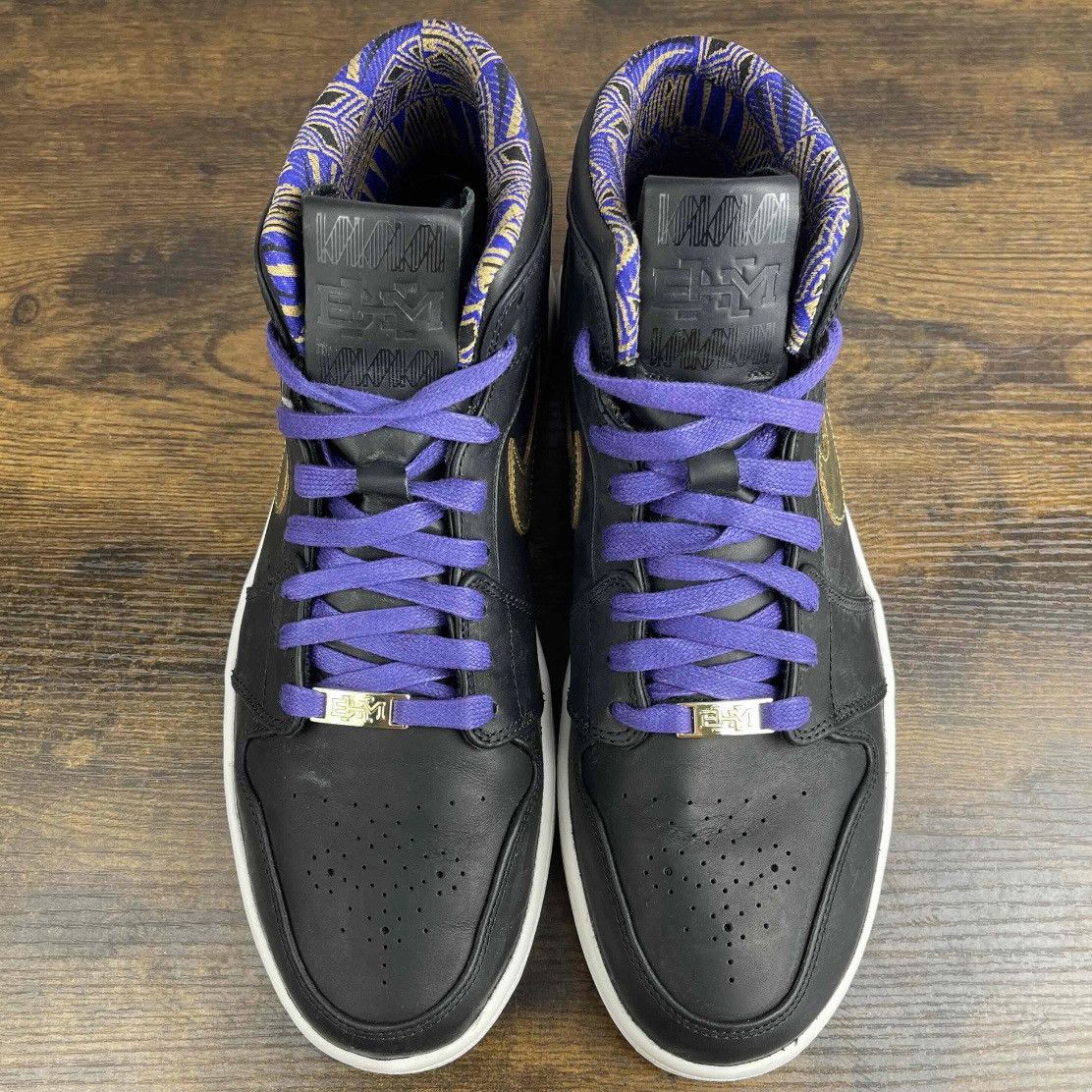 Jordan Brand Air Jordan 1 Noveau Mid BHM 629151-009 Black Men’s Sneakers Size US 12.5 / EU 45-46 - 5 Thumbnail