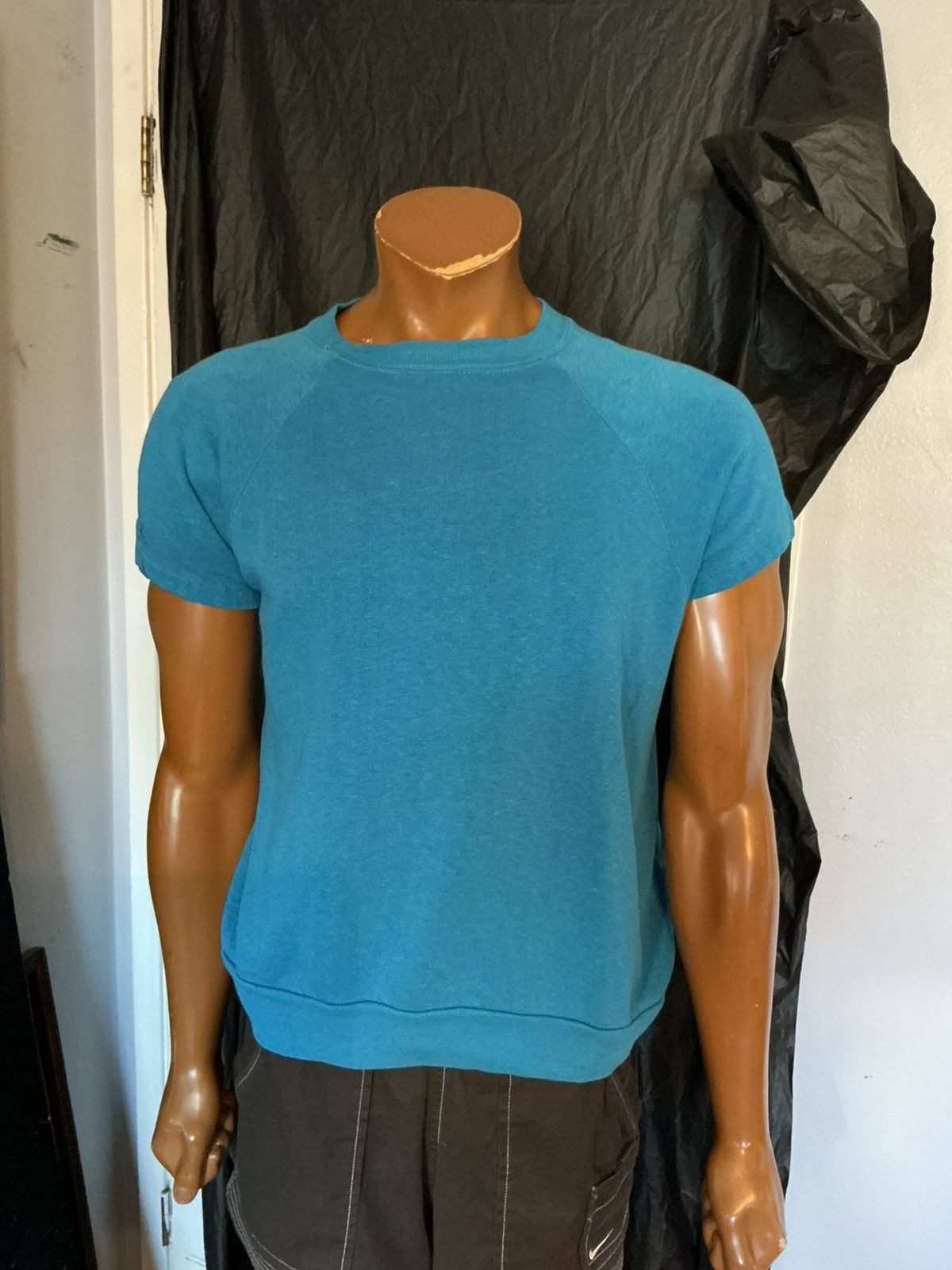 Vintage Vintage 70s 80s Short Sleeve Blue Blank Pullover Sweatshirt Size US S / EU 44-46 / 1 - 9 Thumbnail