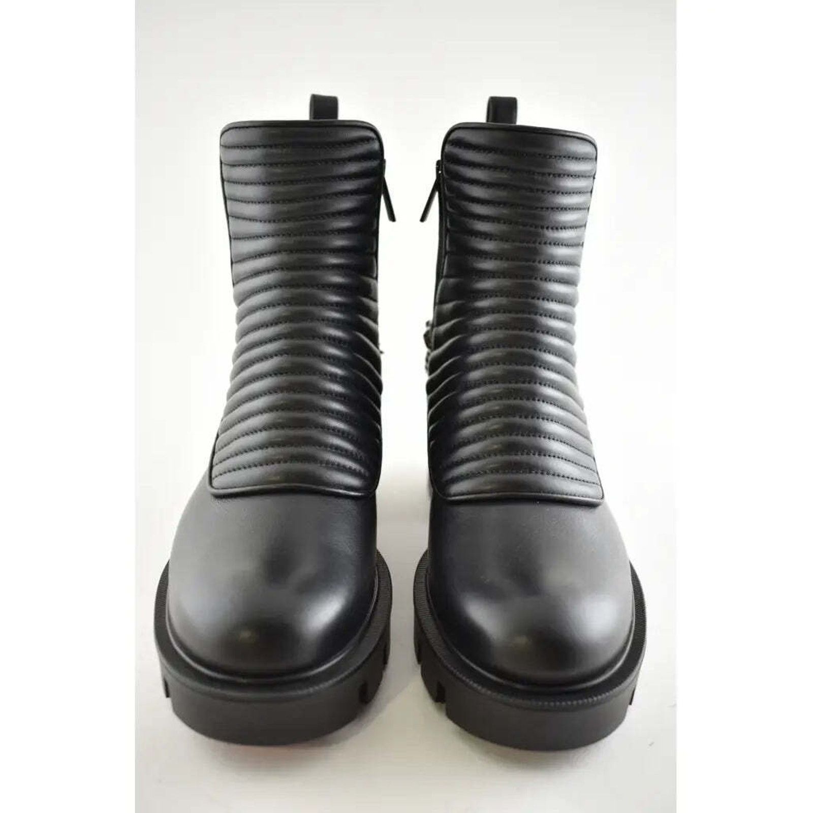 Christian Louboutin Christian Louboutin Maddic Max Flat Calf Black Chain Combat Size US 8.5 / IT 38.5 - 5 Thumbnail