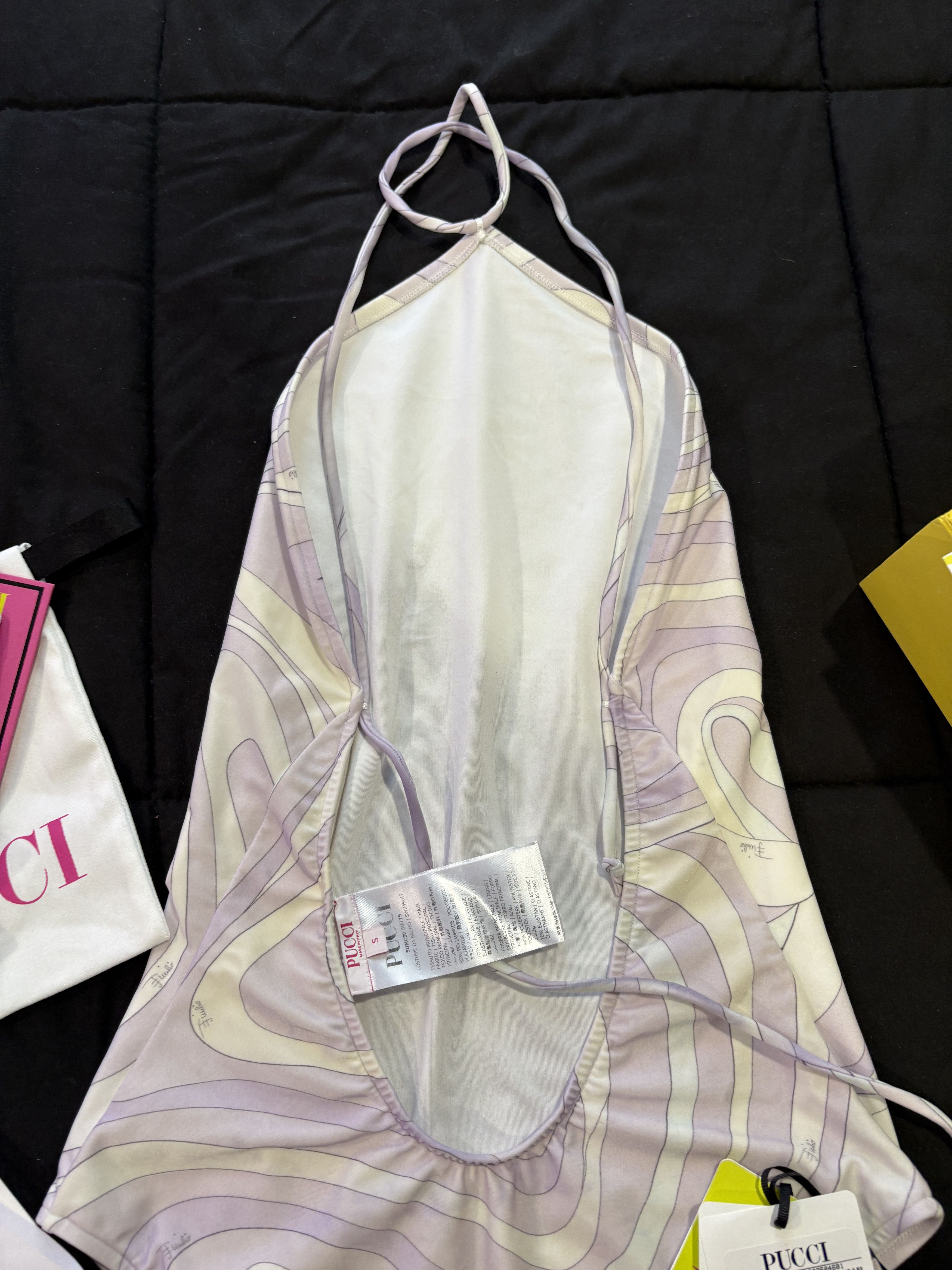 Emilio Pucci Emilio PUCCI Marmo Print Bathing Suit SMALL w/ Hair Clips Size S / US 4 / IT 40 - 7 Thumbnail