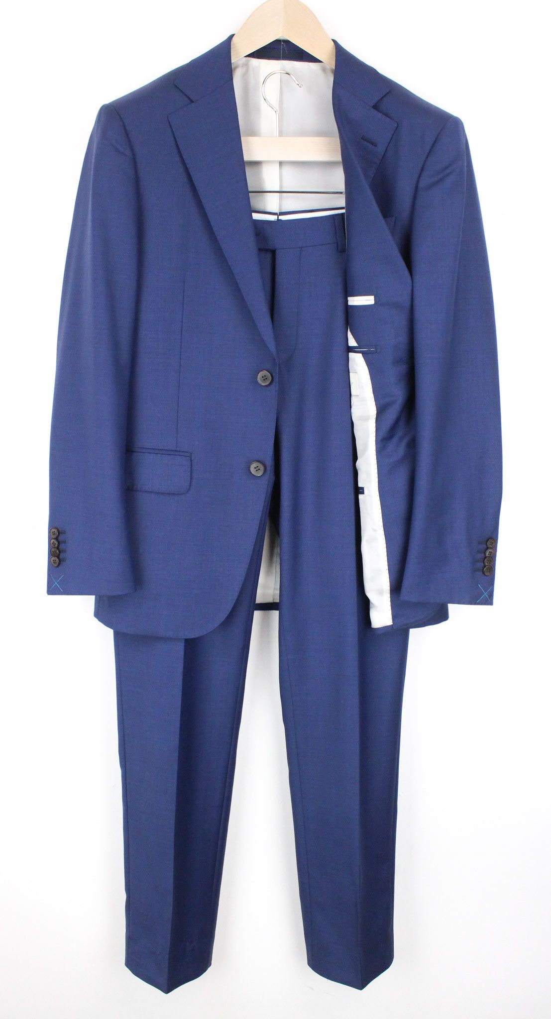 image of Suitsupply Napoli Uk36R Blue Wool Super 110's Suit 70973, Men's