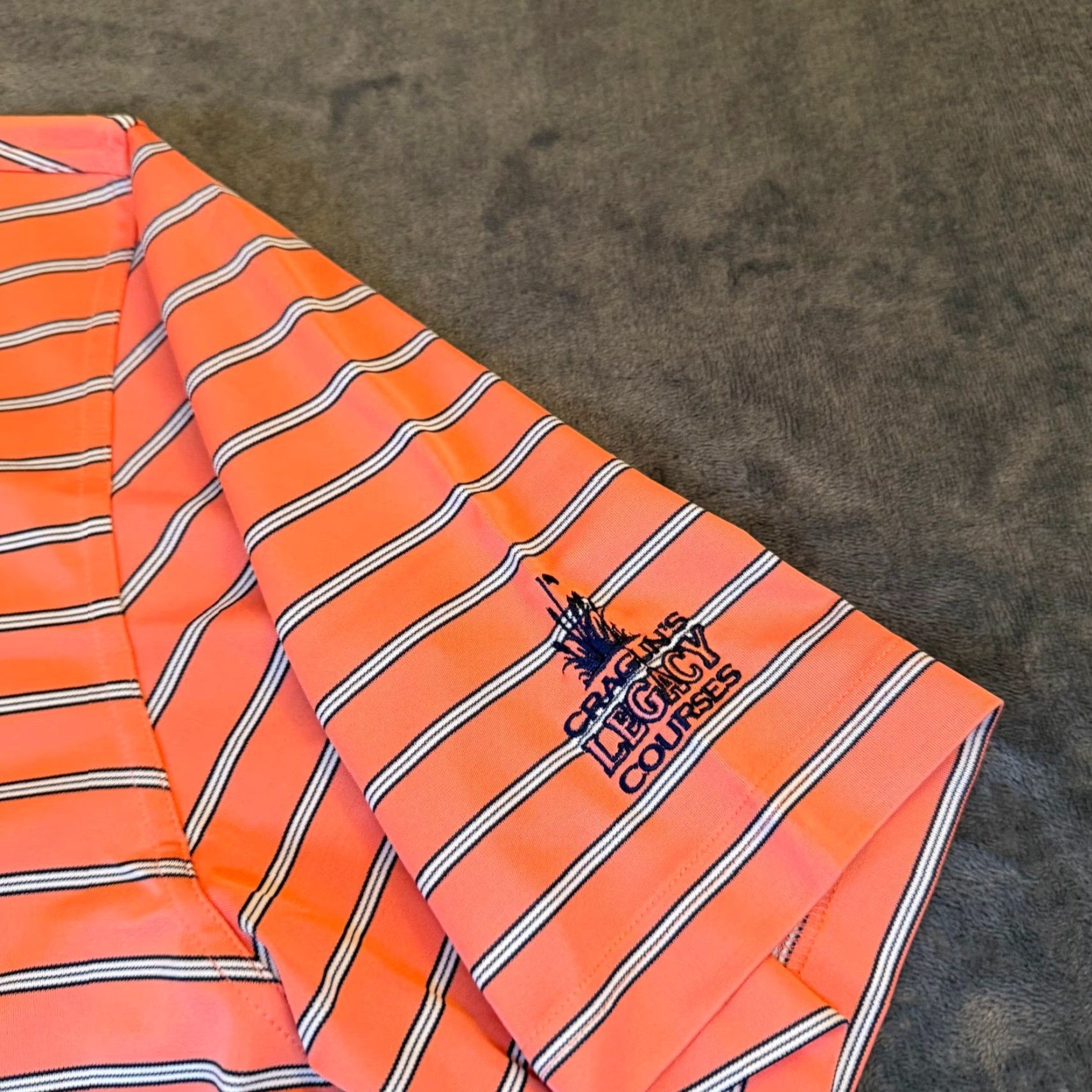 Vintage Greg Norman ML75 Microlux Polo Shirt Mens Large Orange Striped Golf Performance Size US L / EU 52-54 / 3 - 4 Thumbnail