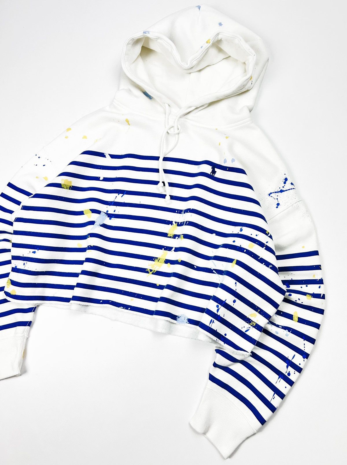 Denim & Supply Ralph Lauren Denim & Supply Ralph Lauren Cropped Striped Paint Hoodie Y2K Size L / US 10 / IT 46 - 3 Thumbnail