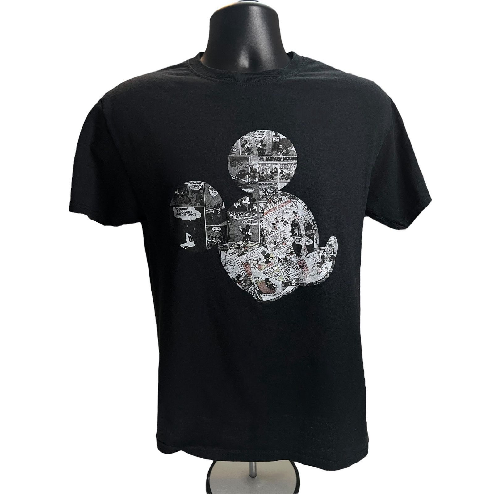 Disney Disney Mickey Mouse Black Shirt White Comic Strip Silhouette Size US M / EU 48-50 / 2 - 1 Thumbnail