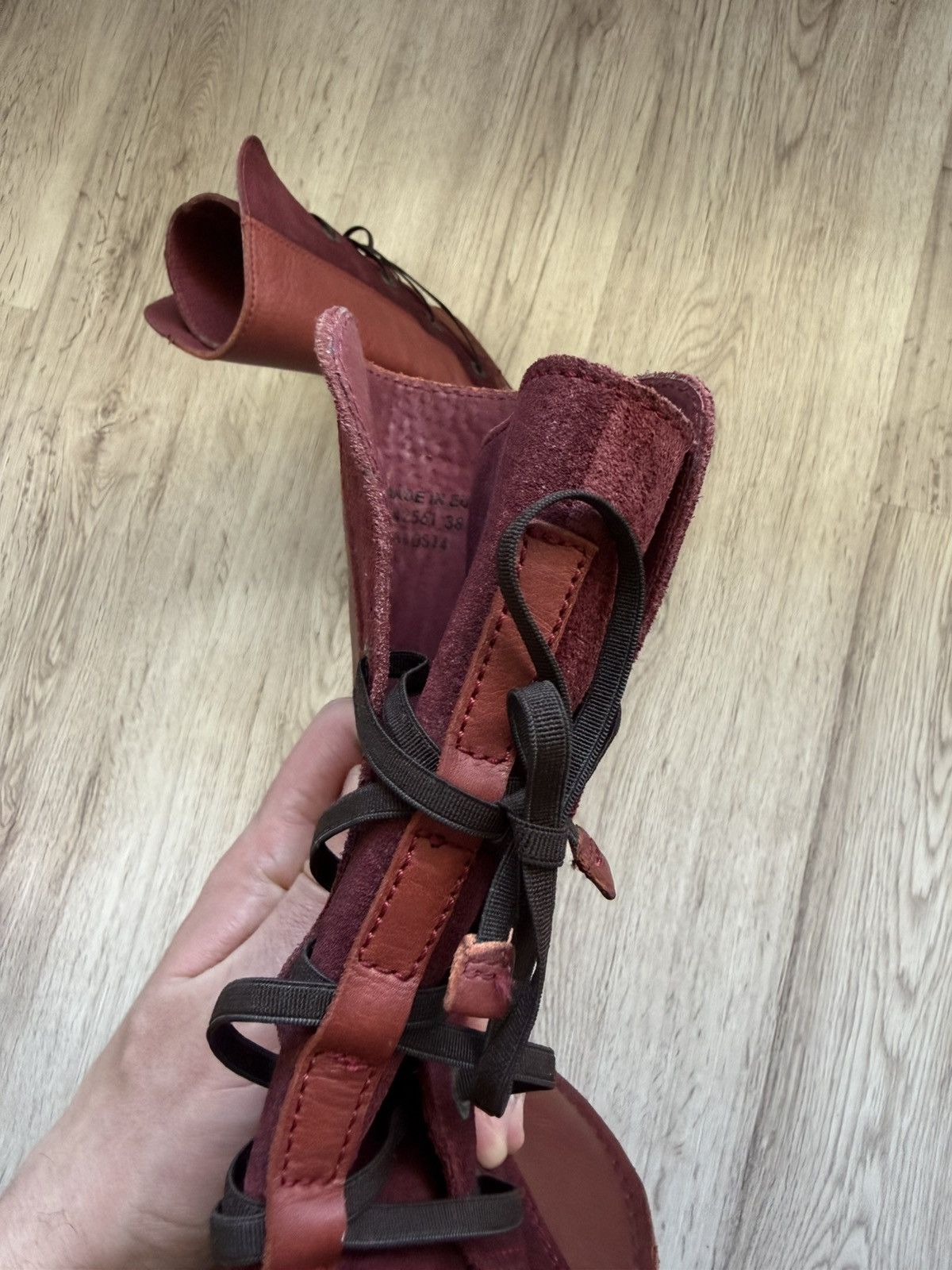 Kickers Kickers Red Leather Avant-Garde Back Lace Boots EU 38 Size US 7.5 / IT 37.5 - 22 Thumbnail
