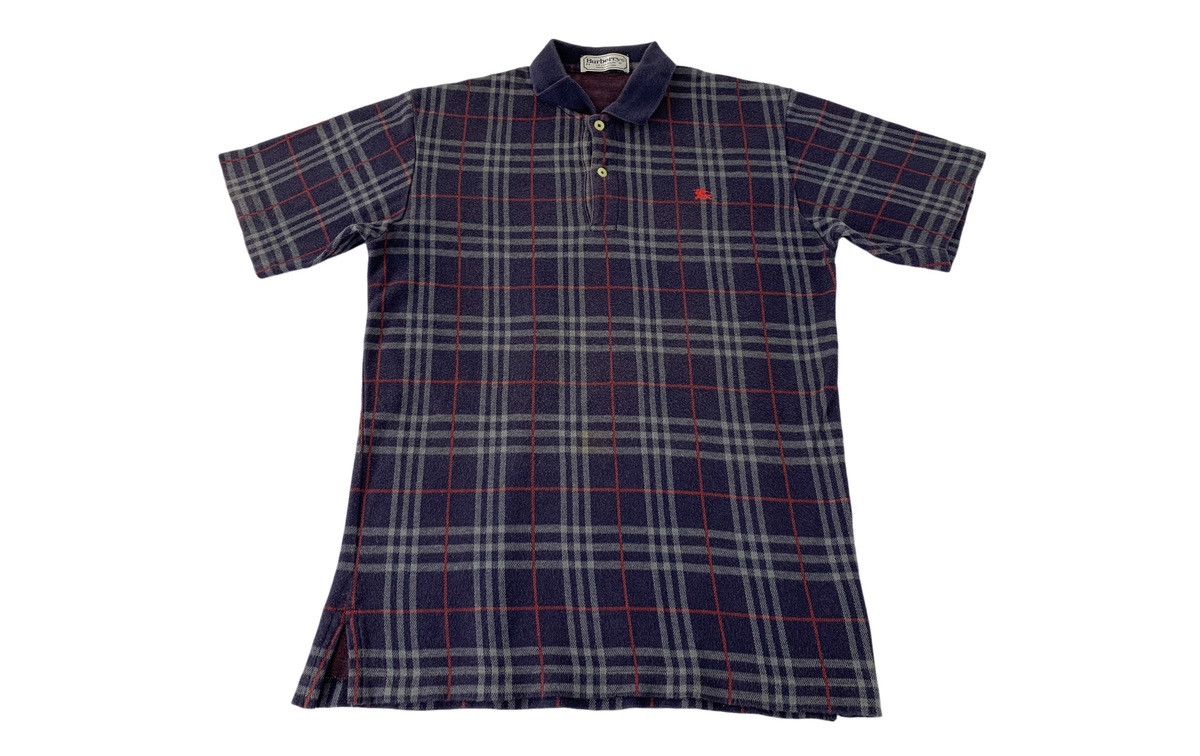 Burberry Vintage Burberrys Of London Striped Checked Polo Tee Size US M / EU 48-50 / 2 - 1 Thumbnail