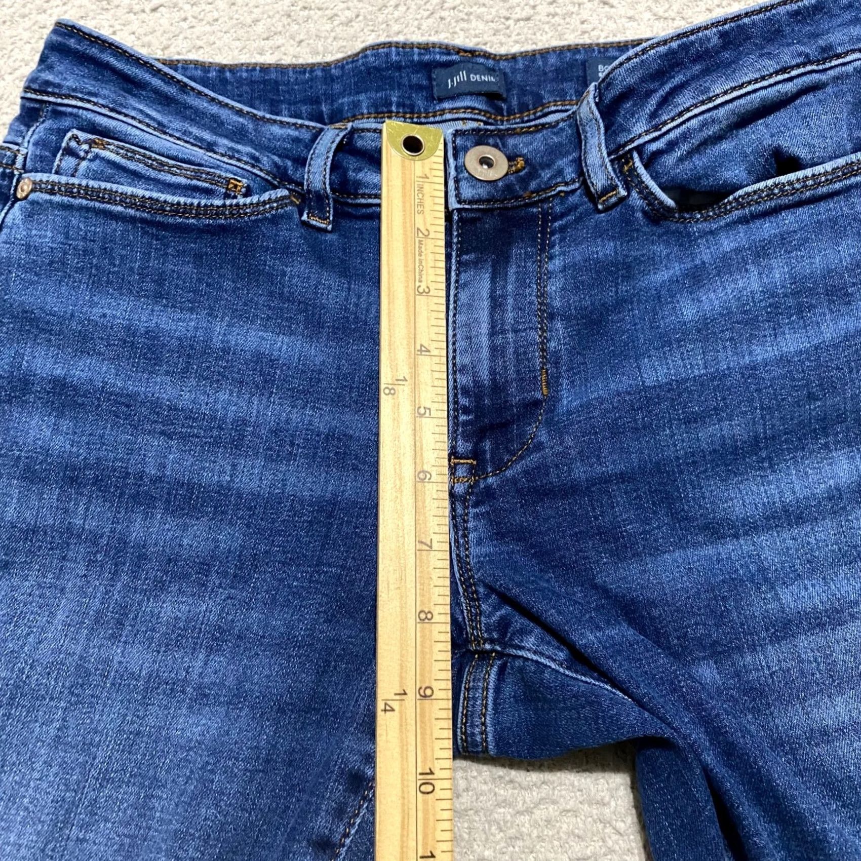 J. Jill J. Jill Jeans Womens 6P Petites Blue Denim Straight Mid Rise Medium Wash Size 28" / US 6 / IT 42 - 7 Thumbnail