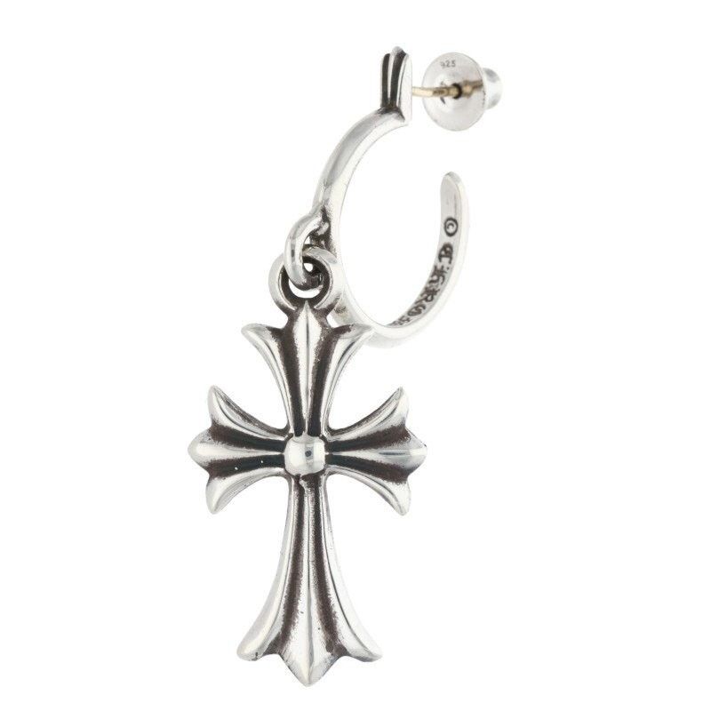 Chrome Hearts Tiny CH Cross Hoop Earring