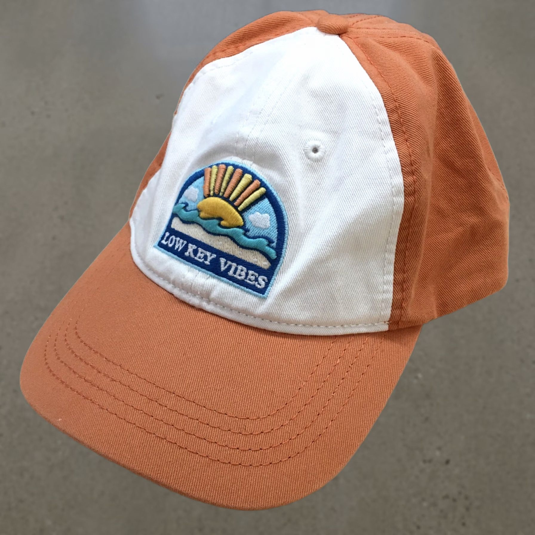 American Eagle Outfitters American Eagle Outfitters Baseball Cap Mens Orange OS Embroidered Low Key Vibes Size ONE SIZE - 1 Thumbnail