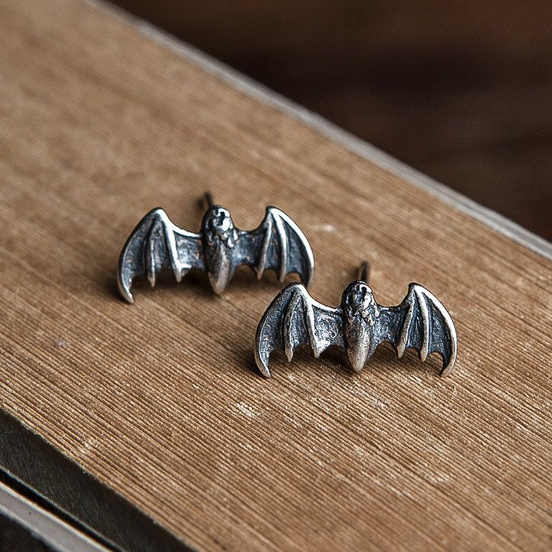 Jewelry 925 Silver Bat Vibe Earrings One Pairs Chrome Jewelry Size ONE SIZE - 1 Thumbnail
