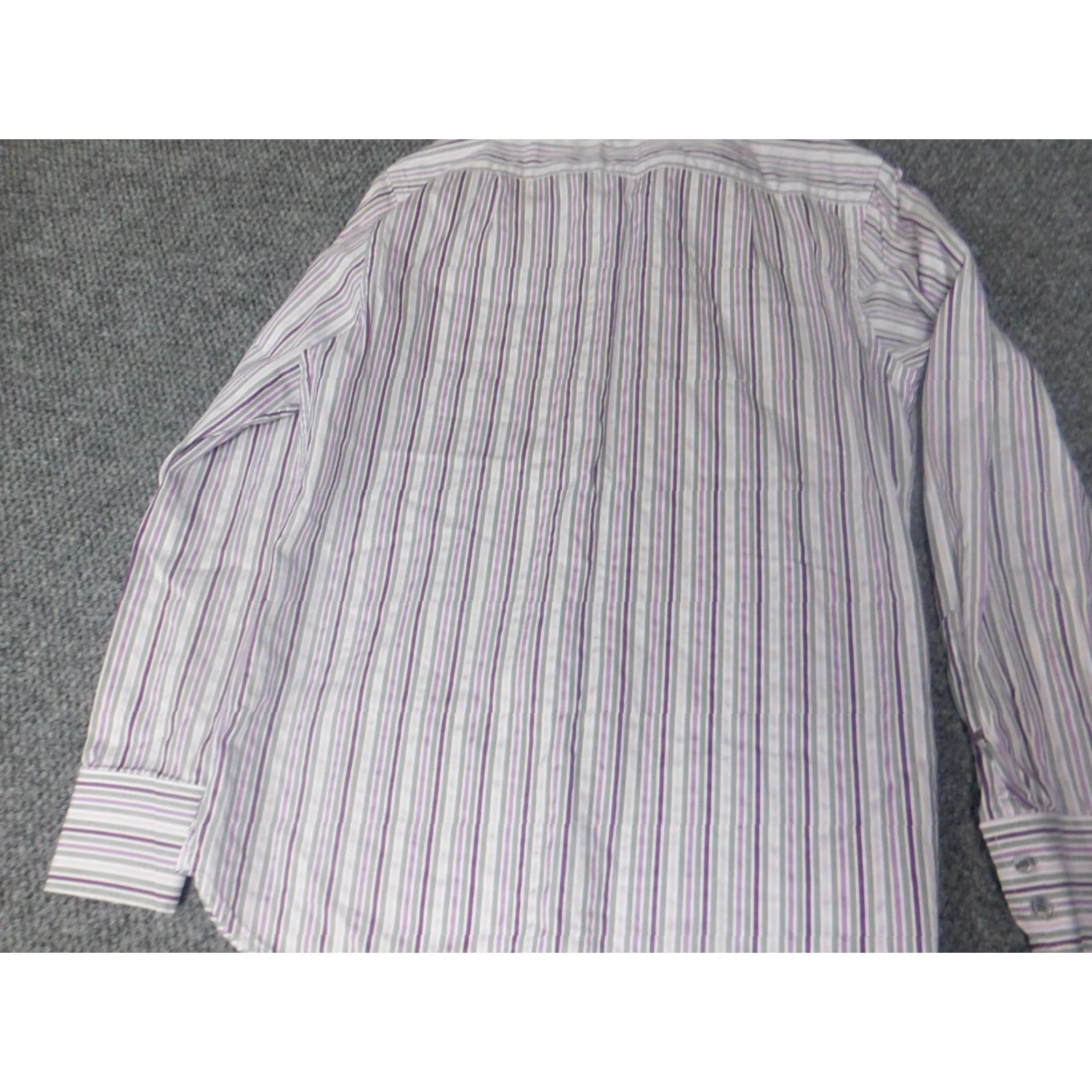 Ted Baker Ted Baker Mens Shirt Dress Shirt 15.5 Purple Striped Button-Down Slimming Regular Collar-Down Mens Regular Size 15.5in Size US L / EU 52-54 / 3 - 7 Thumbnail