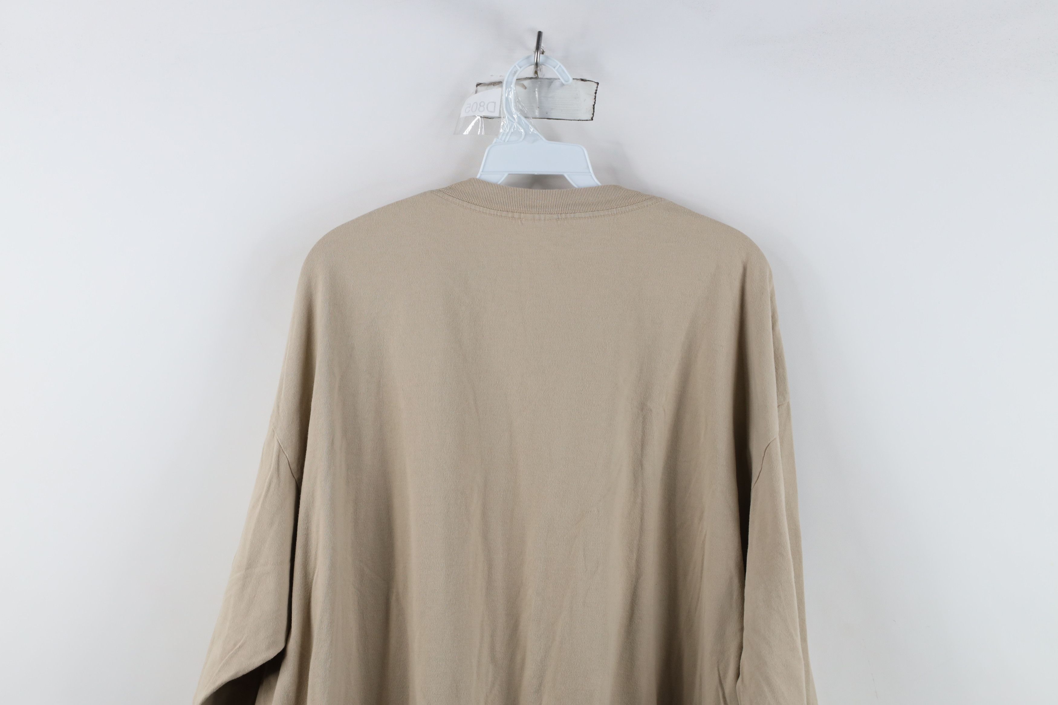 Vintage Vintage 90s Streetwear Long Sleeve T-Shirt Beige Cotton Size US XXL / EU 58 / 5 - 13 Thumbnail