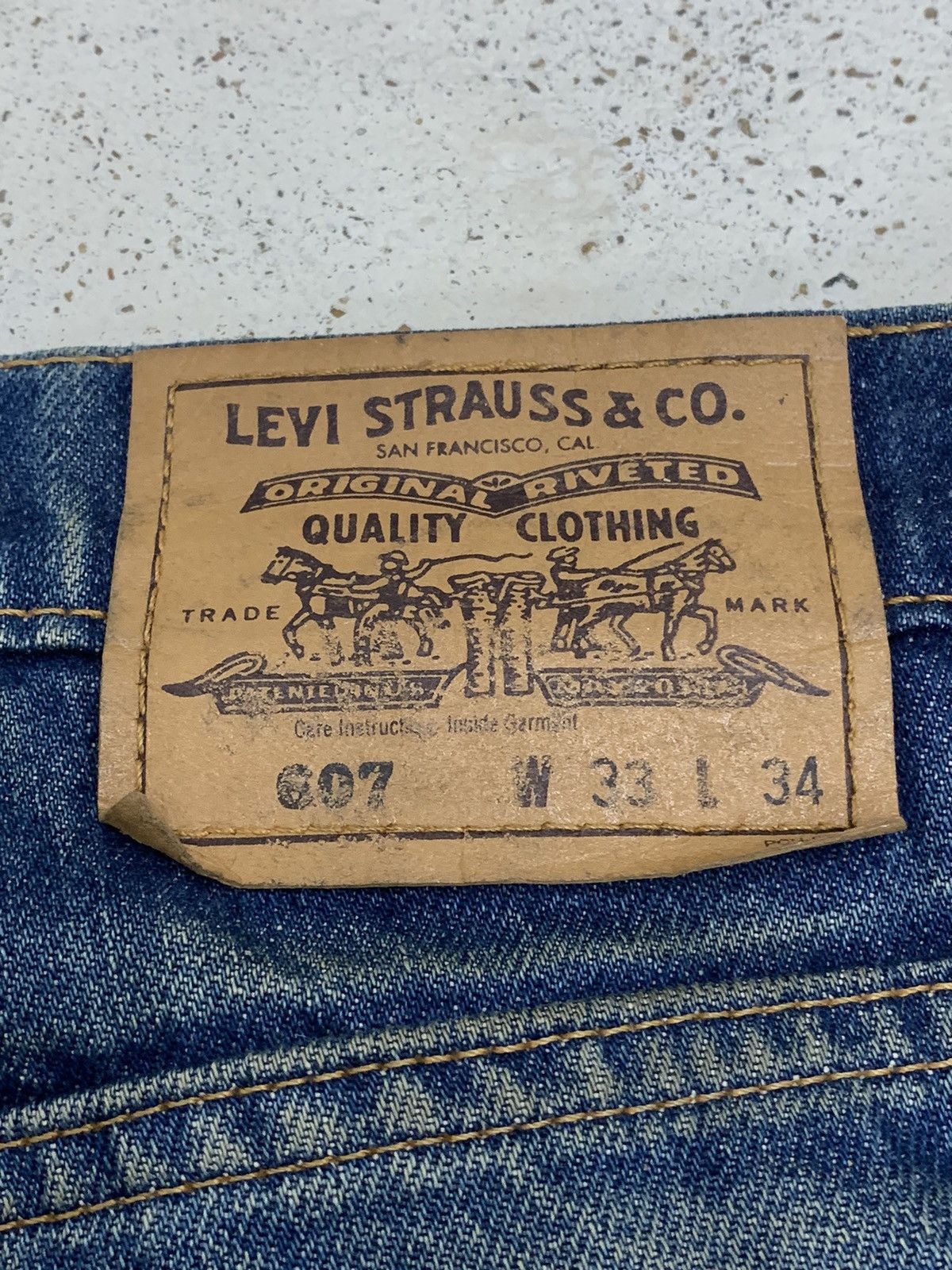 Vintage Levis 607 Orange Tab Mud Wash Distressed (AE10)