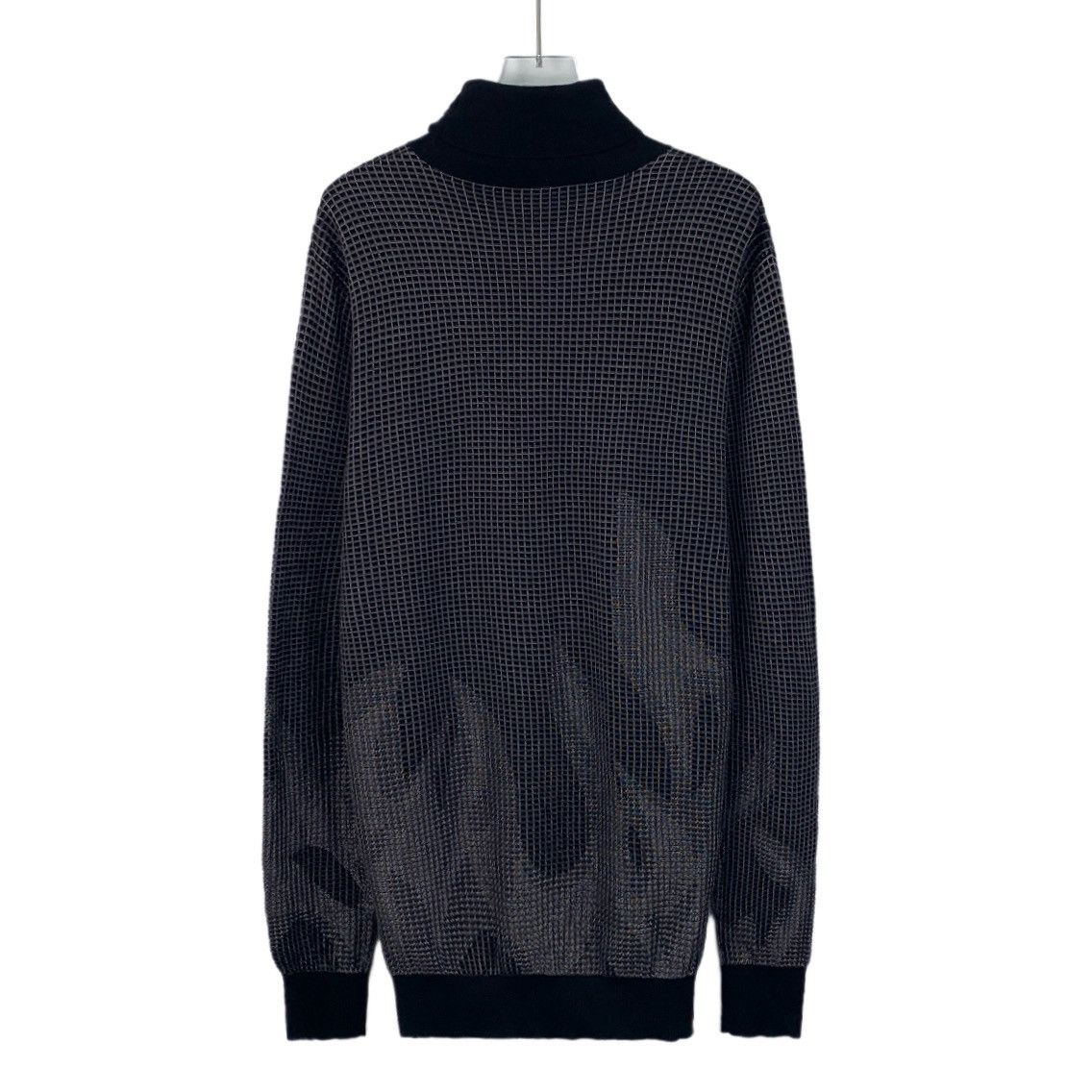Hermes Hermes Gray Plaid Wool Turtleneck Long Sleeve Knit Sweater Size L / US 10 / IT 46 - 2 Thumbnail