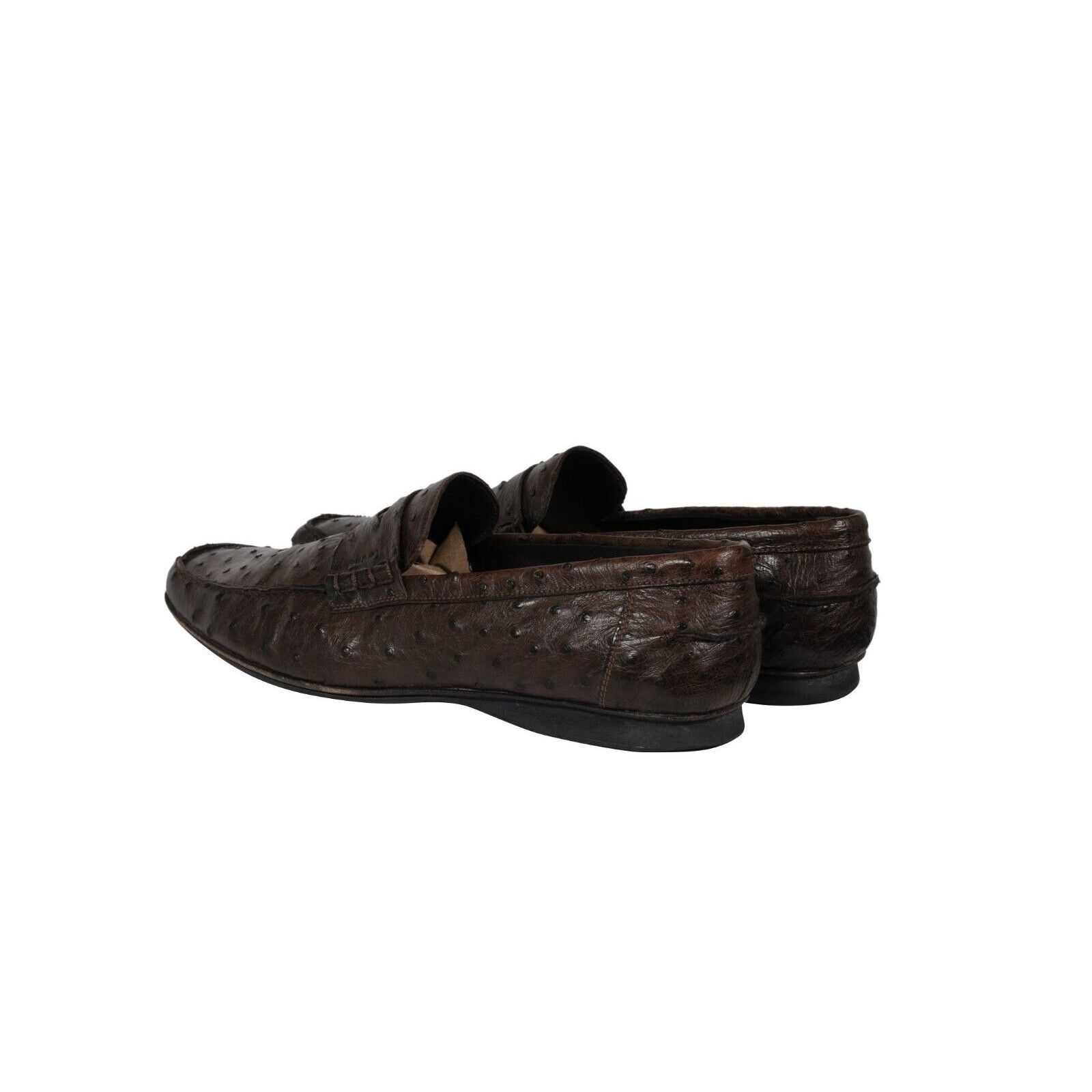 Penny Loafers Brown Ostrtich Leather - 02162
