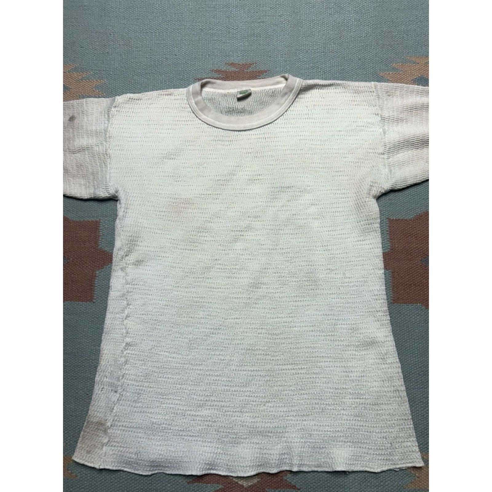 Hanes VINTAGE 70s waffle knit thermal shirt Hanes White Large Men T-Shirt Thermal Base Layer Size US L / EU 52-54 / 3 - 4 Thumbnail