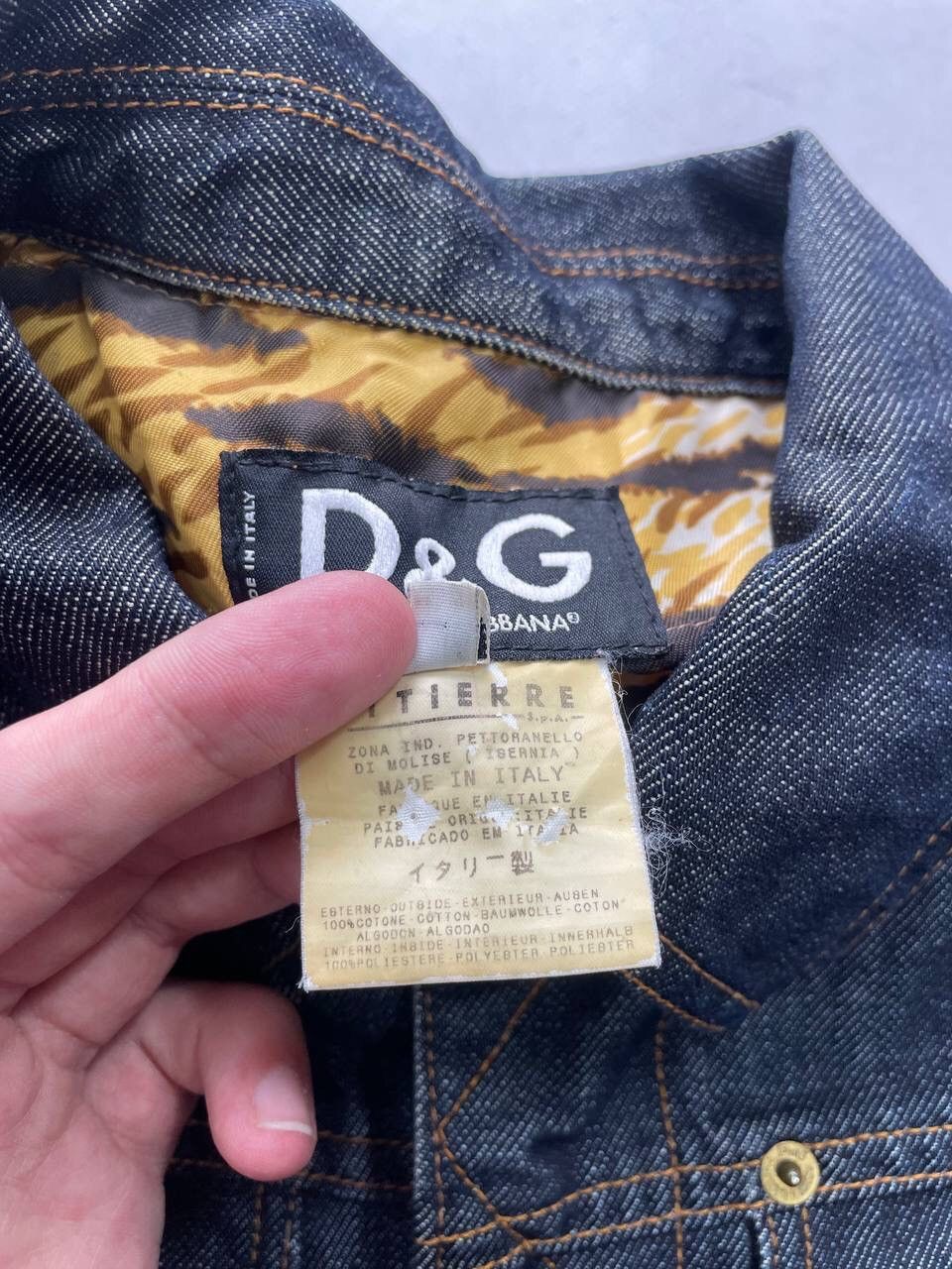 Dolce & Gabbana × Japanese Brand × Vintage Vintage Crazy Dolce & Gabbana Denim Tiger Jacket Y2K Size S / US 4 / IT 40 - 13 Thumbnail