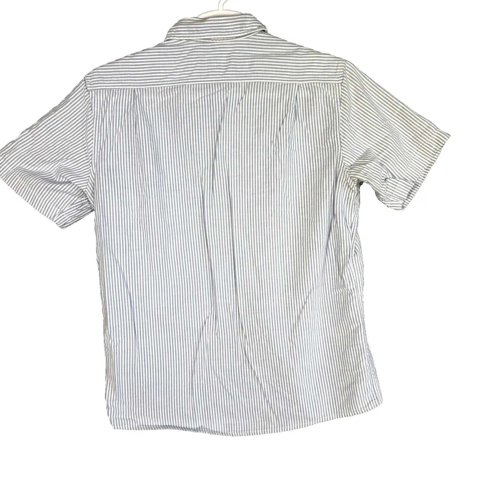 Vintage G.H. Bass & Co Button-Down Shirt Mens Large Blue White Stripe 100% Cotton Short Sleeve Casual Shirt Size US L / EU 52-54 / 3 - 2 Thumbnail
