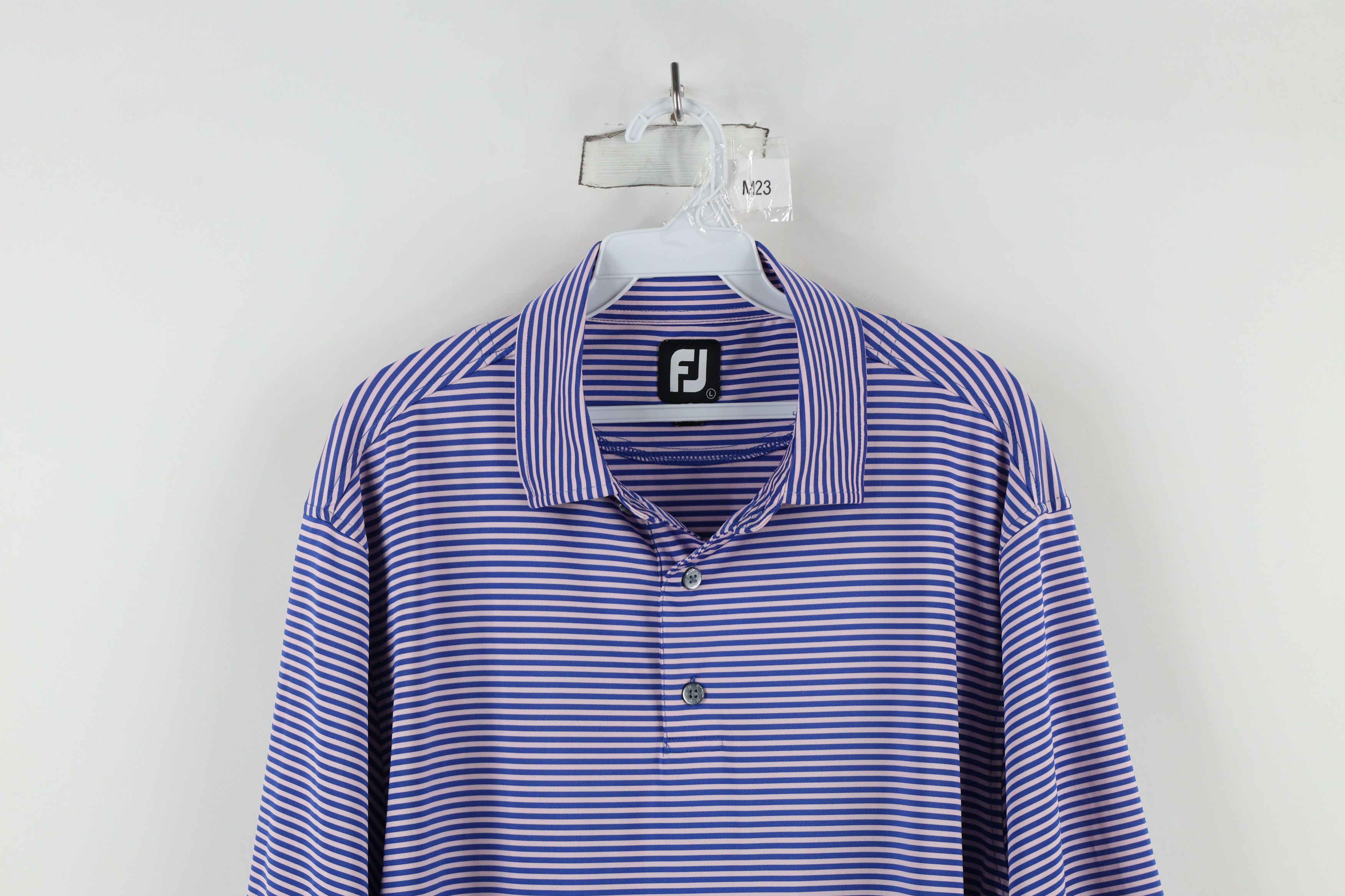 Footjoy × Vintage FootJoy Logo Striped Stretch Collared Golf Polo Shirt Size US L / EU 52-54 / 3 - 2 Thumbnail