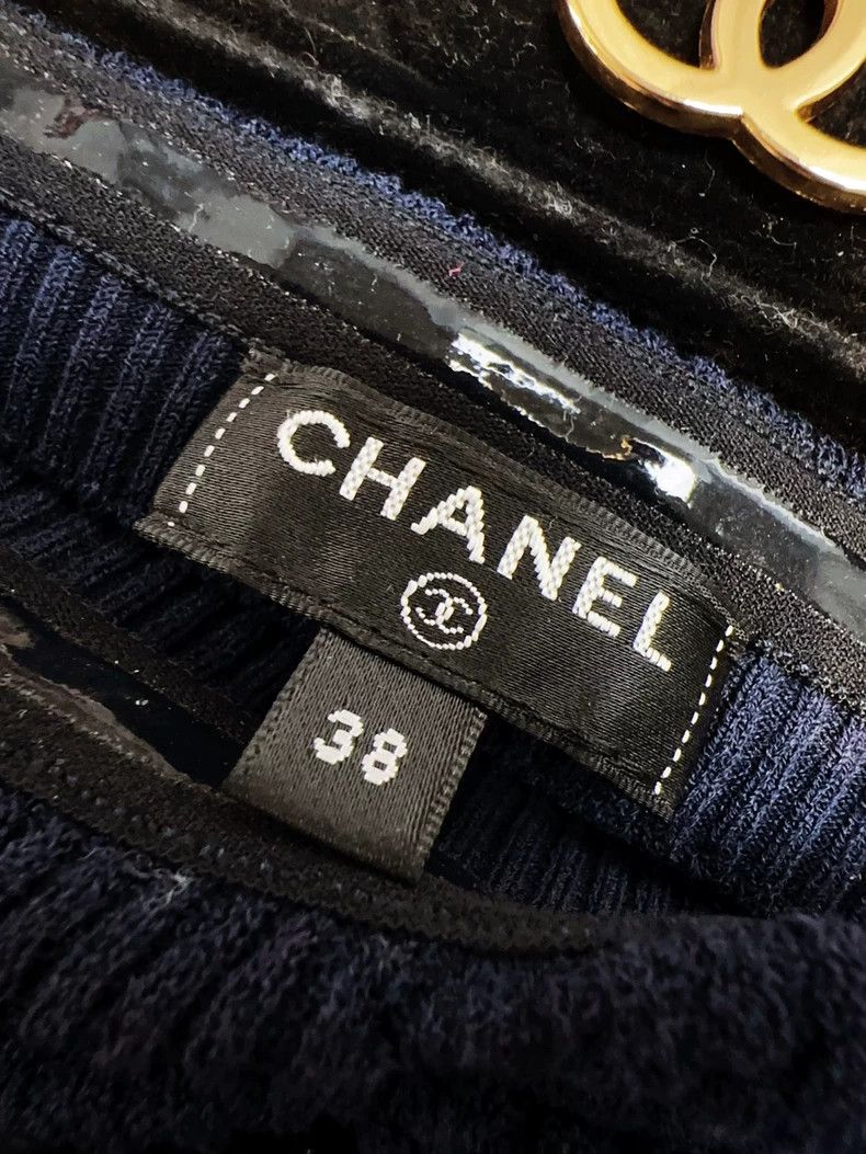 Chanel Chanel 21C dark blue wavy bow bra vest Size XS / US 0-2 / IT 36-38 - 4 Thumbnail