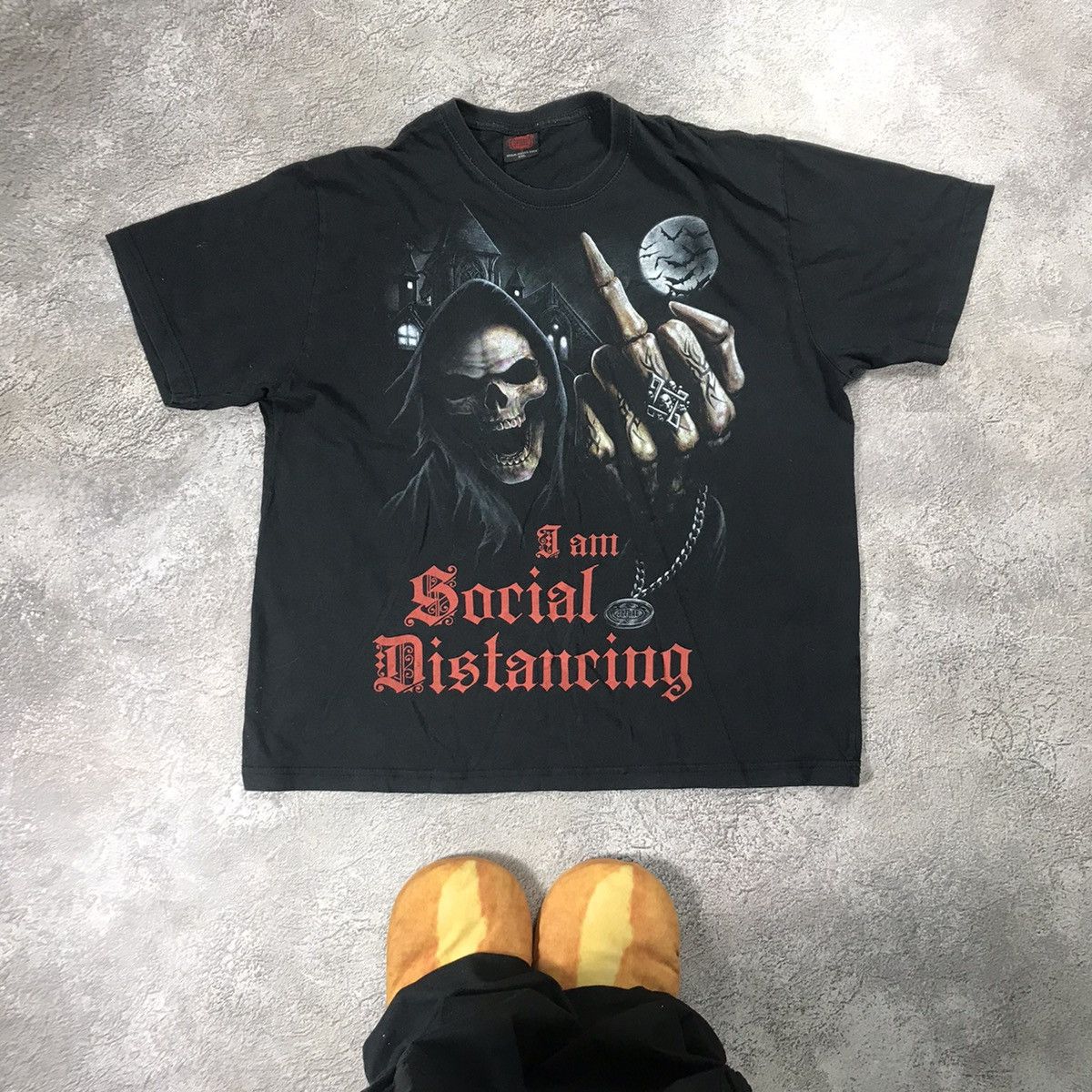 Vintage Vintage Y2K Horror Graphic Tee Dark Skeleton Screamer XXL Size US XXL / EU 58 / 5 - 1 Thumbnail