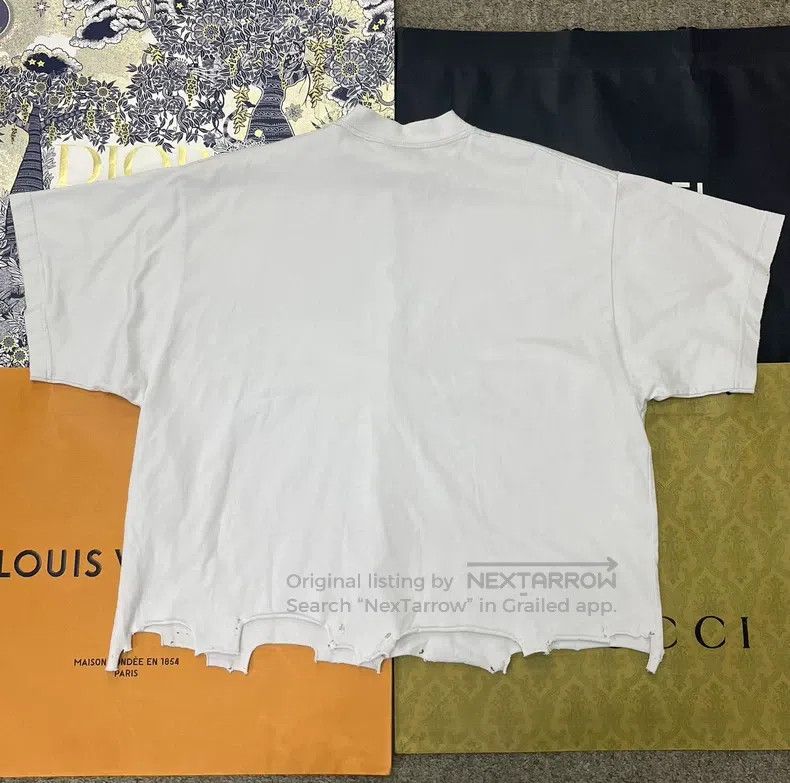Balenciaga Balenciaga White Letter Logo Short-Sleeve T-Shirt Size US S / EU 44-46 / 1 - 3 Thumbnail