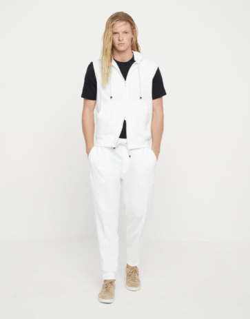 Brunello Cucinelli Sleeveless Cardigan Sweatshirt in Open White Size US L / EU 52-54 / 3 - 5 Thumbnail
