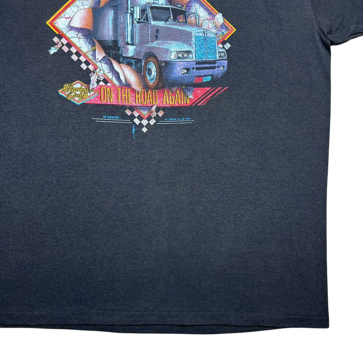 Other Vtg 1988 Truckers Only On The Road Again 3D Emblem T-Shirt Size US XL / EU 56 / 4 - 7 Thumbnail