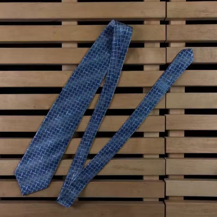 Lanvin Mens Tie Lanvin Paris Silk Blue Size ONE SIZE - 1 Thumbnail