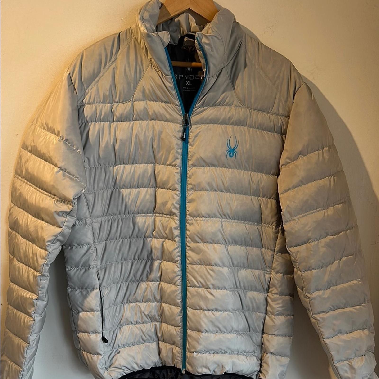 Spyder Spyder Gray Puffer Jacket with Blue Accents Size US XL / EU 56 / 4 - 1 Thumbnail