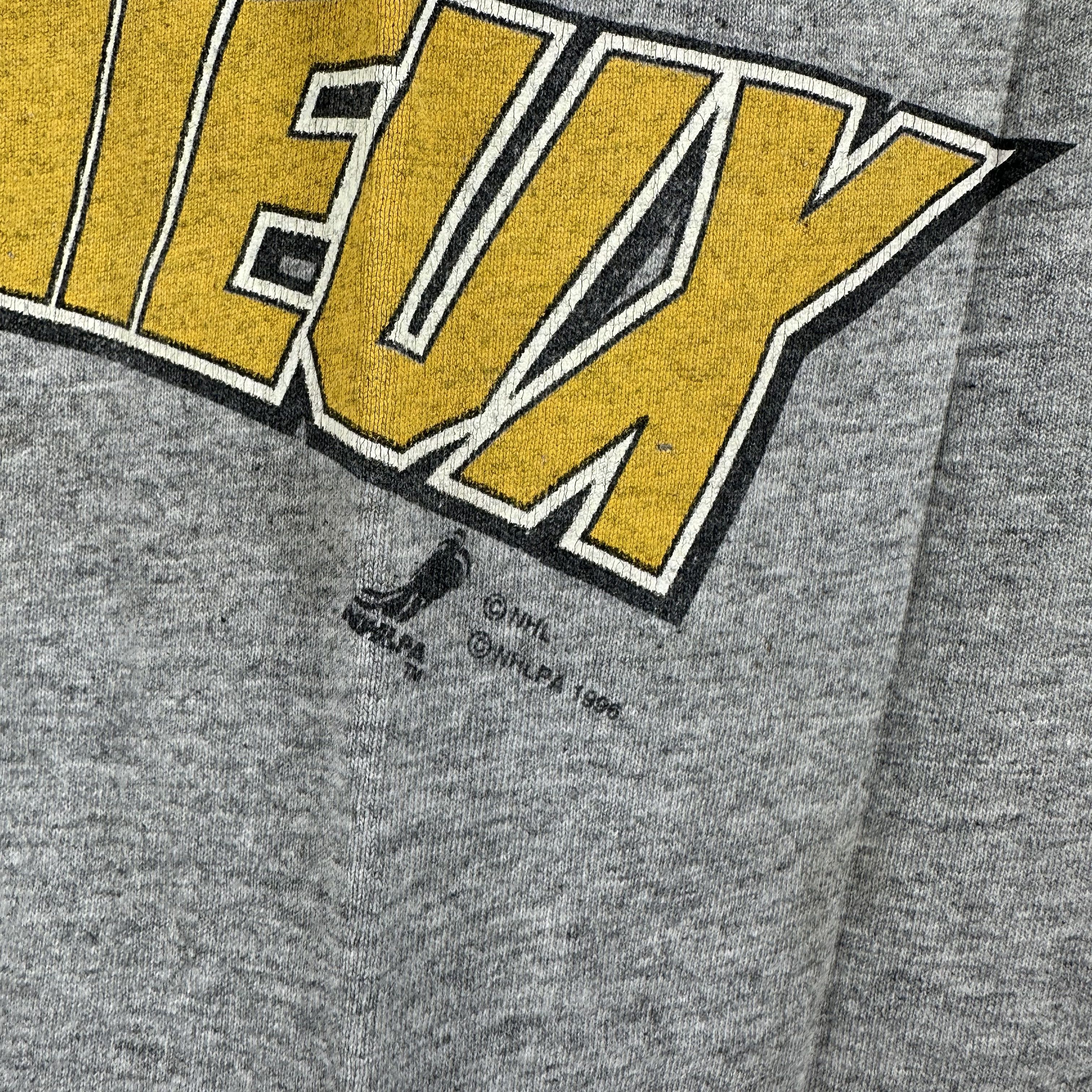 Vintage 1996 Pittsburgh Penguins NHL Men of Steel Jagr & Lemieux Tee Size US XL / EU 56 / 4 - 4 Thumbnail