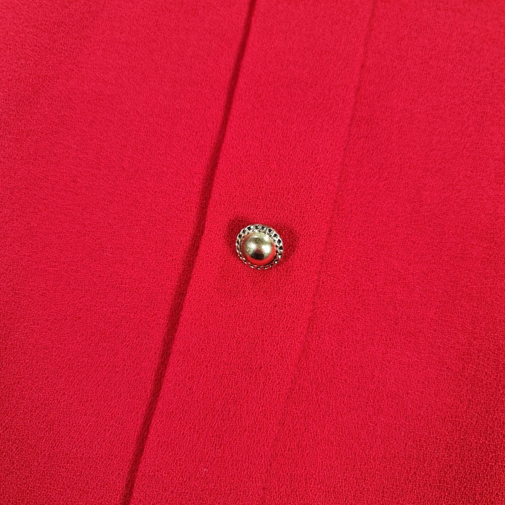 Jaeger VINTAGE Jaeger Dress Mini Red Wool Short Sleeve Gold Button Formal 6 UK Womens Park City Modern Autumn Winter Spring 34" Zip Dry Clean Only Size 28" / US 6 / IT 42 - 4 Thumbnail
