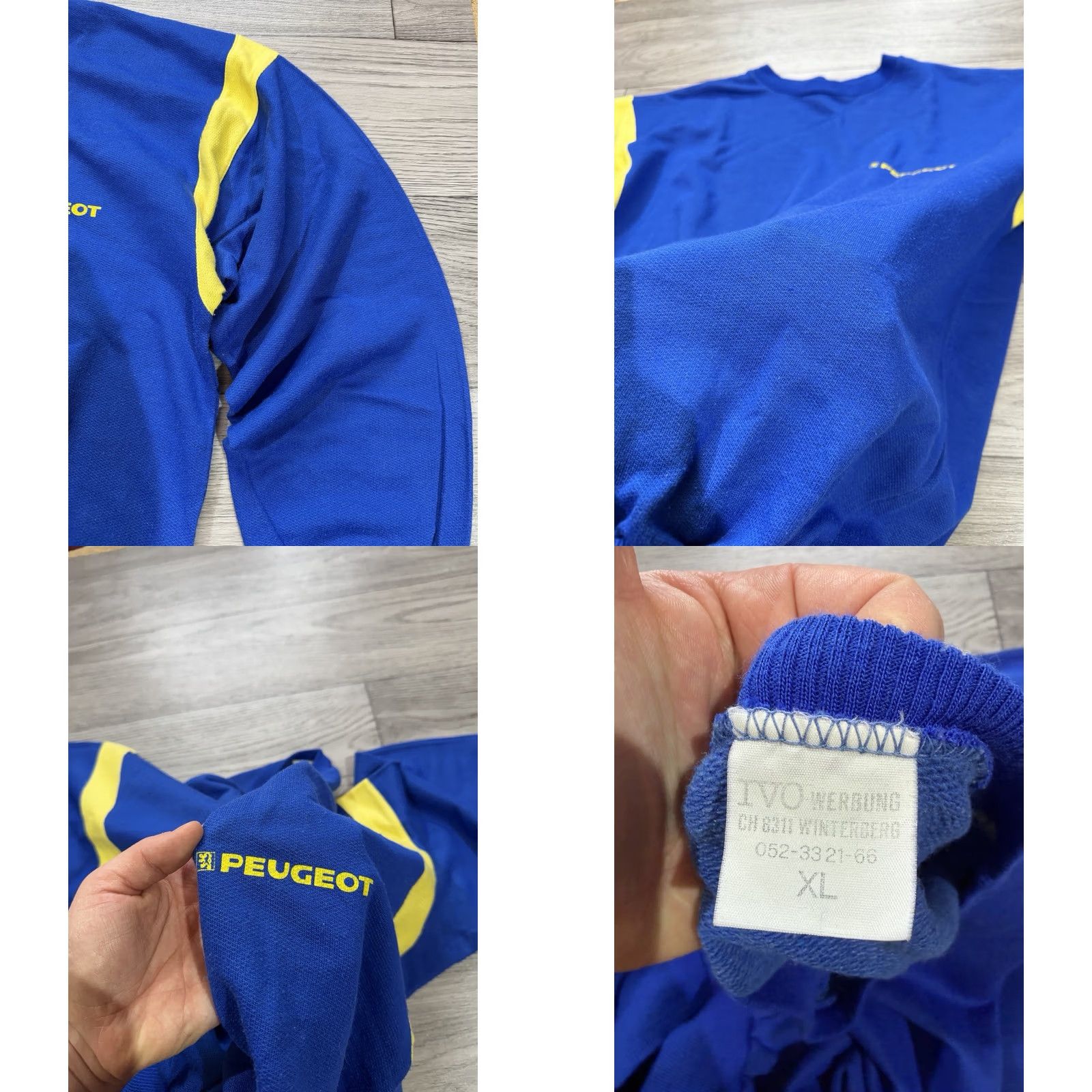 Vintage VINTAGE PEUGEOT Sweatshirt Crewneck Pullover Men XL Blue 1990s Size US XL / EU 56 / 4 - 9 Thumbnail