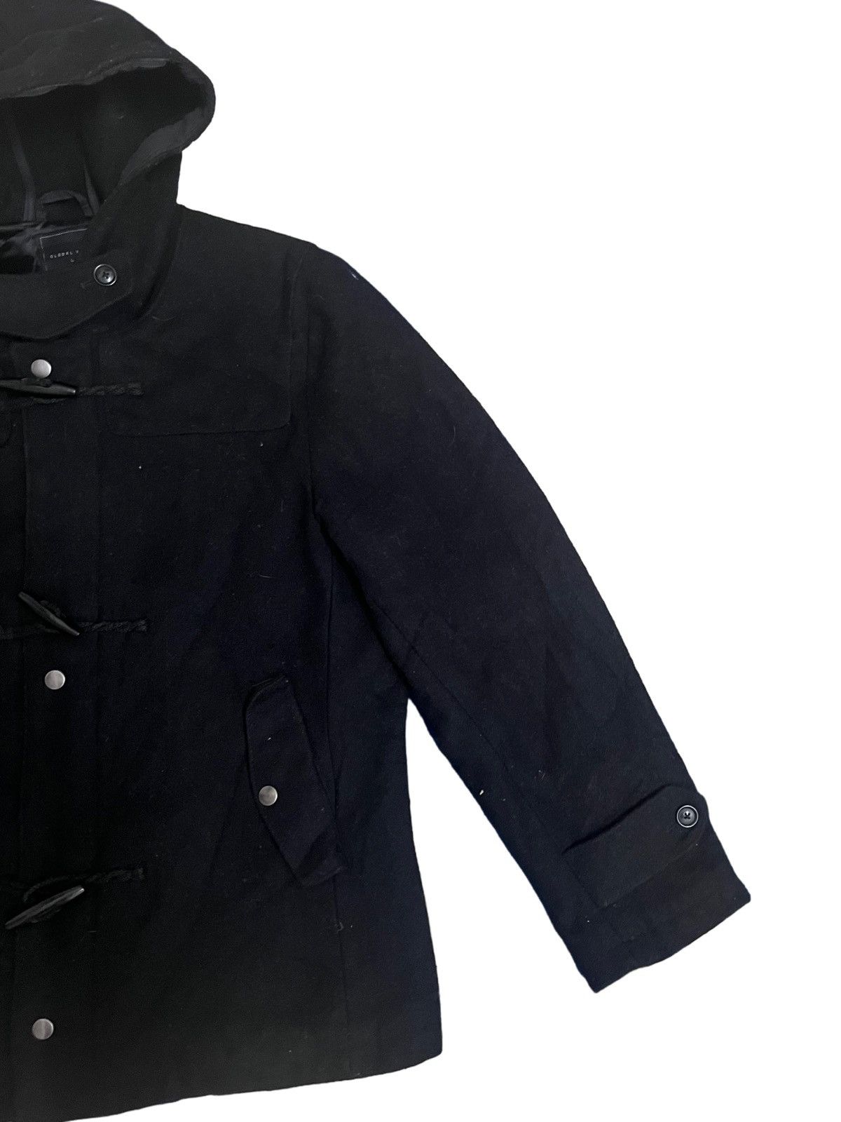 Global Work × Seditionaries × Vintage Vintage Global Work Black Duffle Hoodie Style Jscket Size US L / EU 52-54 / 3 - 3 Thumbnail