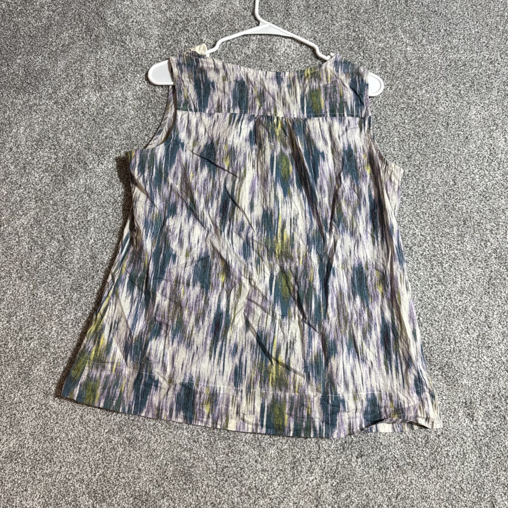 Etro Retro 70s Hippie Tank Top Sz L Boho Crochet Lace Flowy Festival Ikat Watercolor Tank Women L Multicolor Cotton Relativity Crew? Size L / US 10 / IT 46 - 6 Thumbnail
