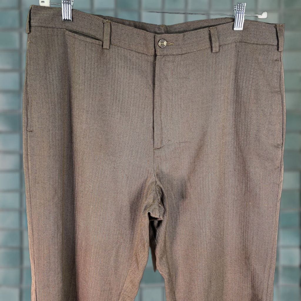 Lyle & Scott Lyle & Scott Scotland Hound's-tooth Flat Front Pants Mens 38 Brown 38X32 Size US 38 / EU 54 - 1 Thumbnail
