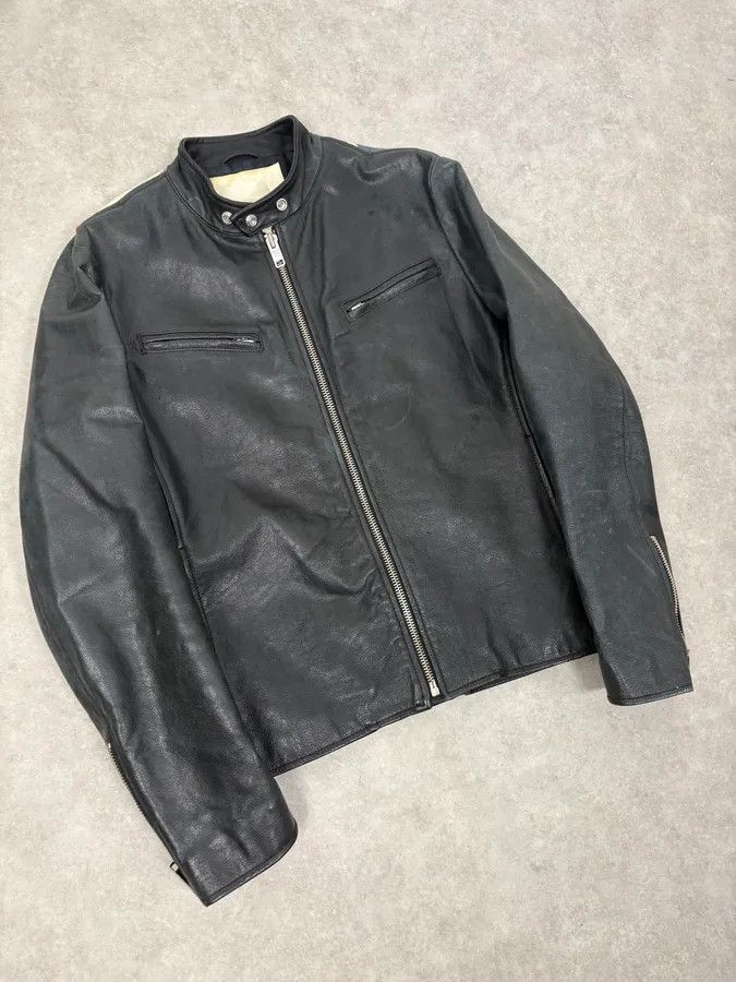 Polo Ralph Lauren 2010s Ralph Lauren Black Buffalo Leather American Flag Biker Jacket Size US M / EU 48-50 / 2 - 5 Thumbnail