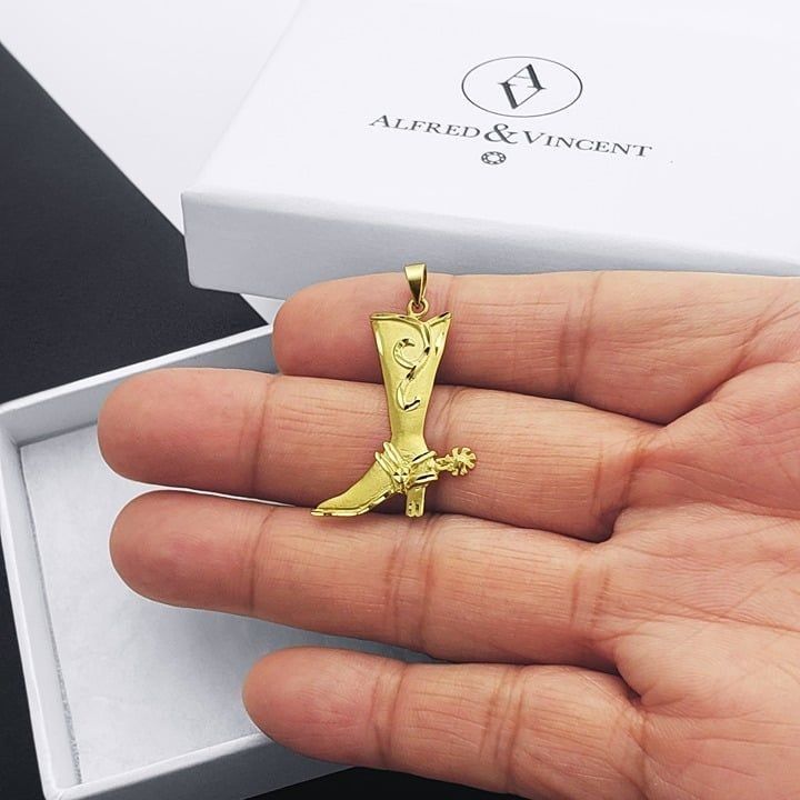 Other Cowgirl High Heel Boot w/ Spur Charm 14k Yellow Gold Pendant Size ONE SIZE - 3 Thumbnail