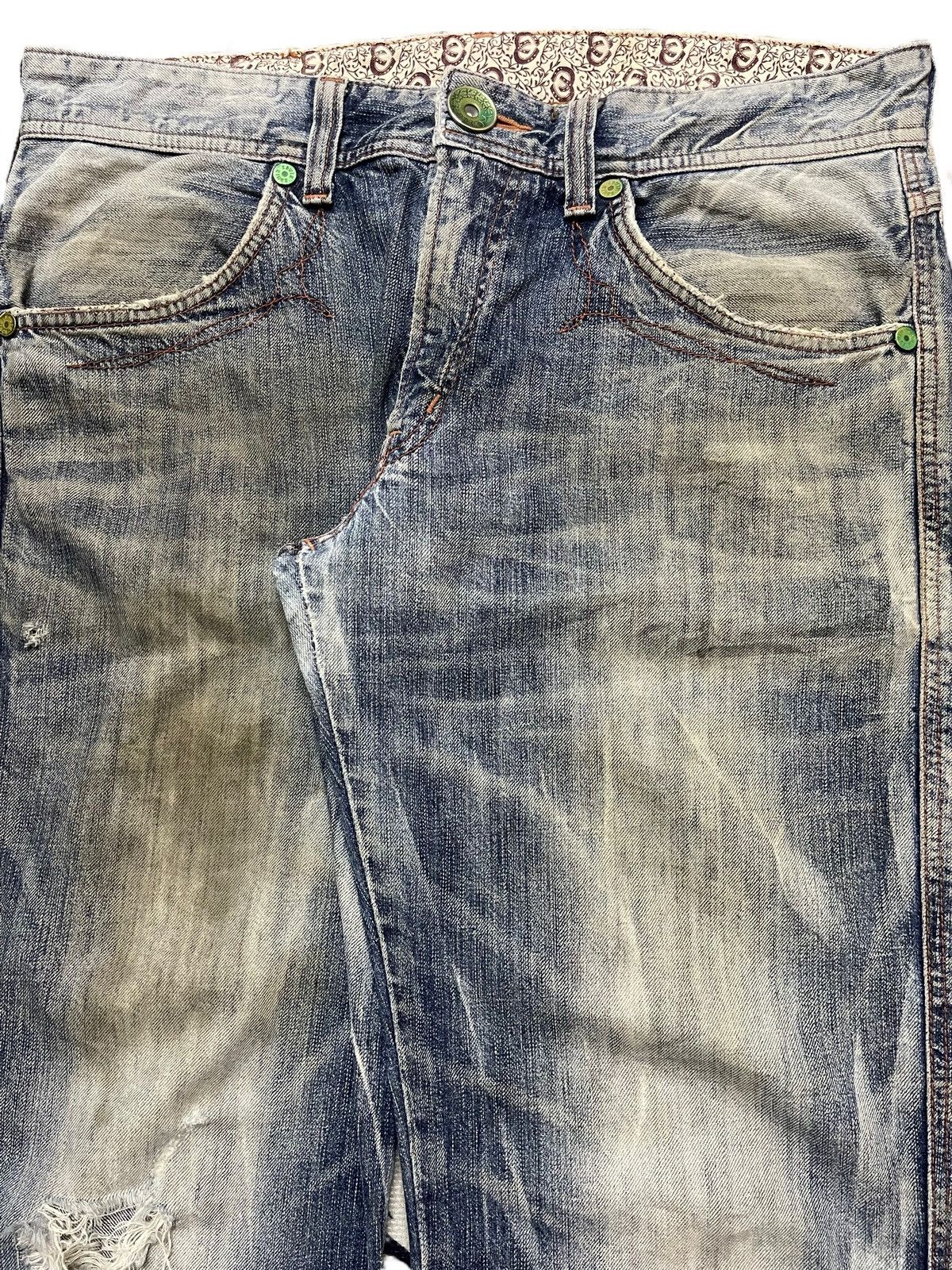 Edwin Vintage Edwin 503 Mud Wash Faded Distress Baggy Jeans Size US 34 / EU 50 - 4 Thumbnail