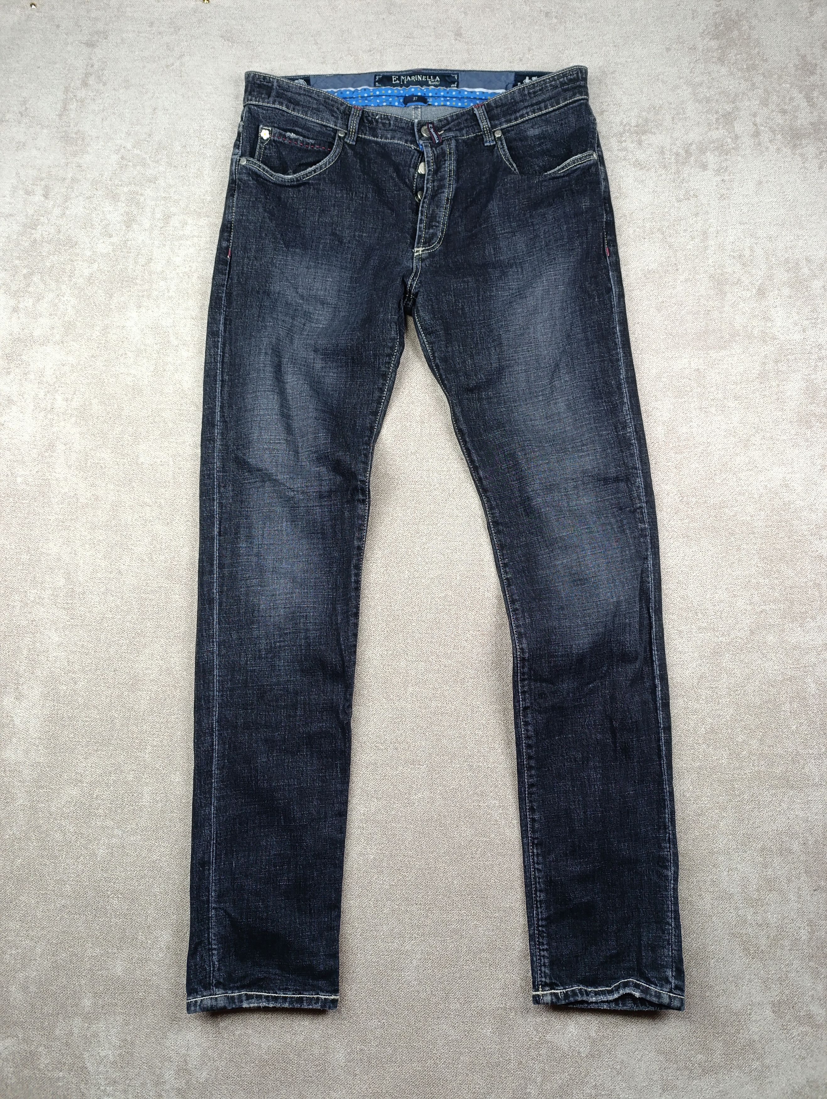 E. Marinella E.MARINELLA JEANS MILANO BUTTON FLY SLIM FIT FOR 100 YEARS Size US 37 - 8 Thumbnail