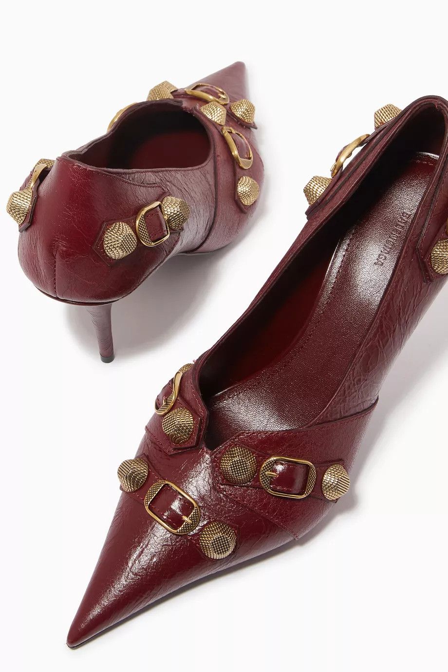 Balenciaga o1y0625 Spike Heel Pumps in Burgundy Size US 9.5 / IT 39.5 - 4 Thumbnail