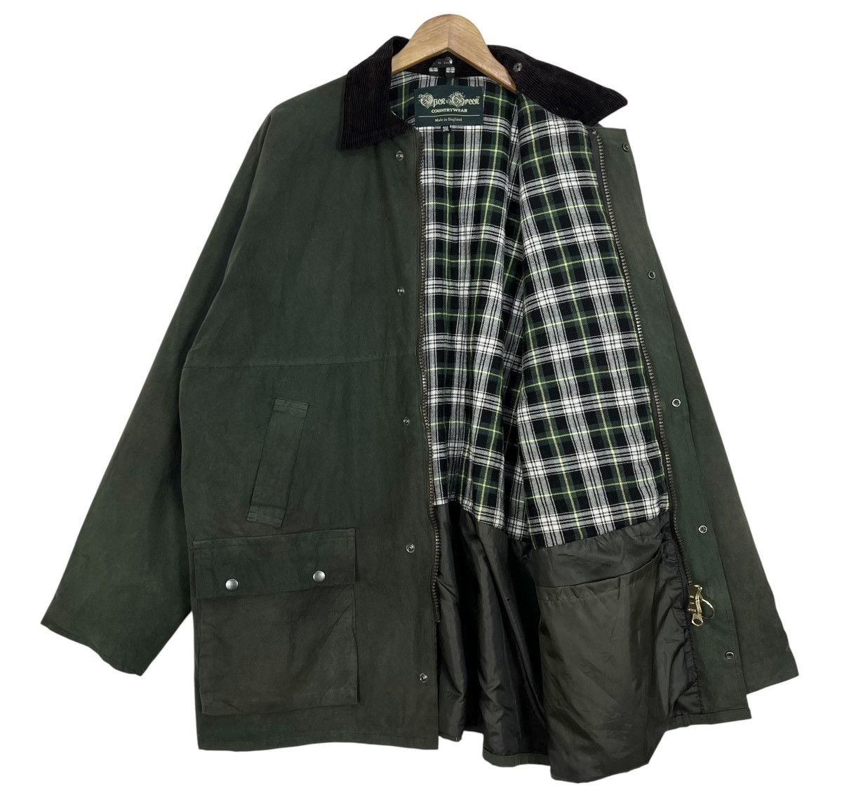 Barbour Vintage Open Green Waxed Jacket Size US XXL / EU 58 / 5 - 3 Thumbnail