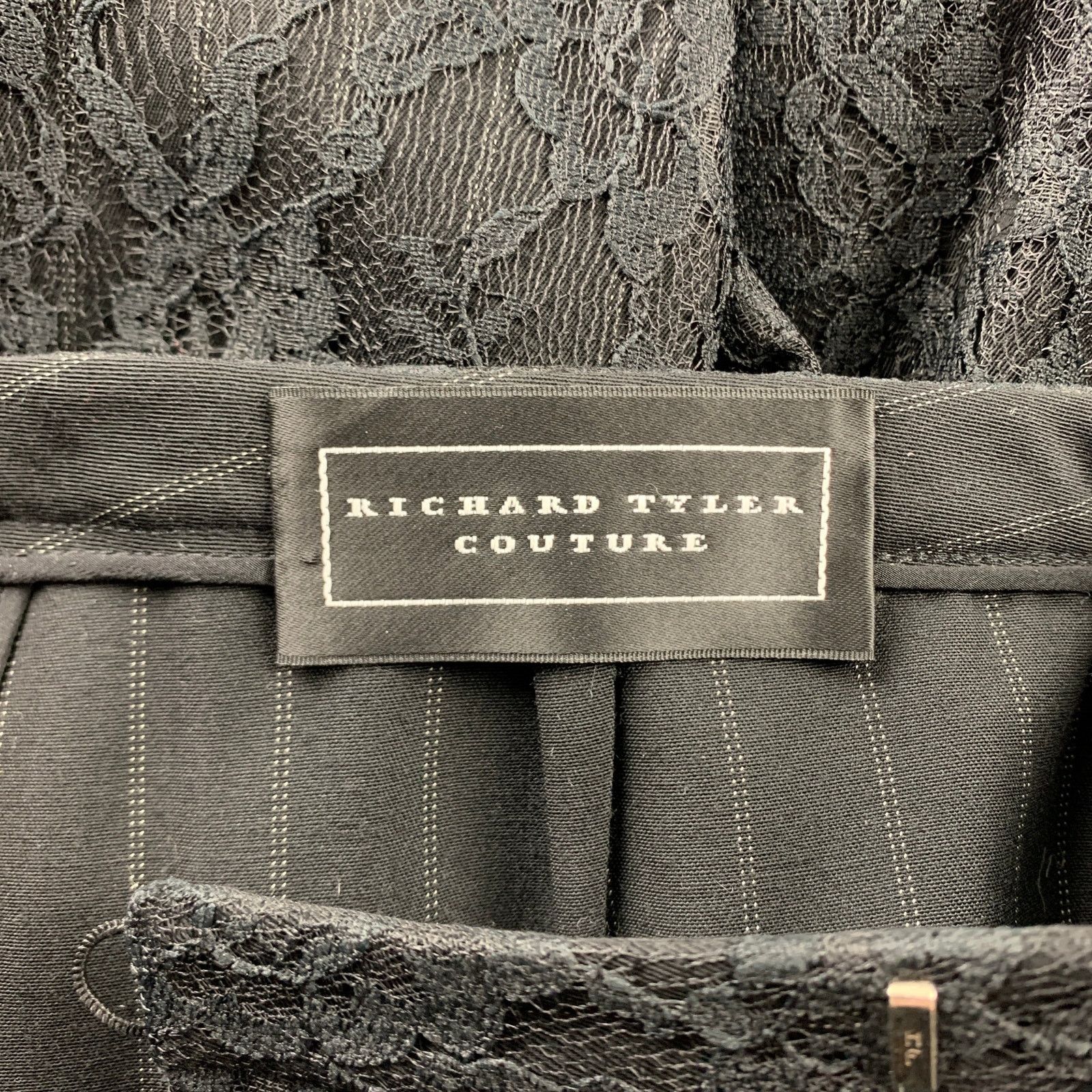 Other Size 10 Black Wool Blend Lace Evening Dress Pants Size 32" / US 10 / IT 46 - 3 Thumbnail