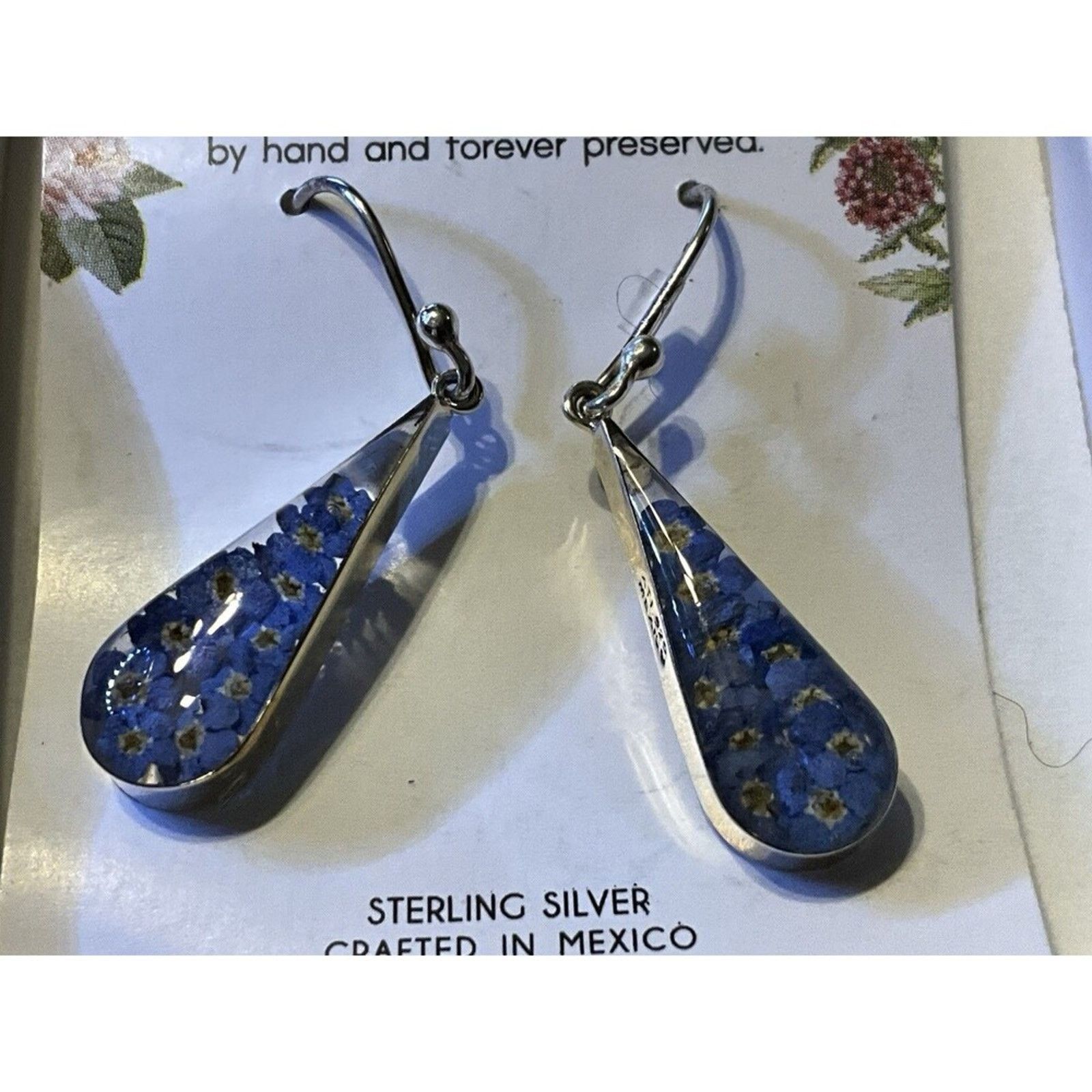Other Miabella Sterling Silver Mexico Real Flowers Hook Earrings Size ONE SIZE - 1 Thumbnail