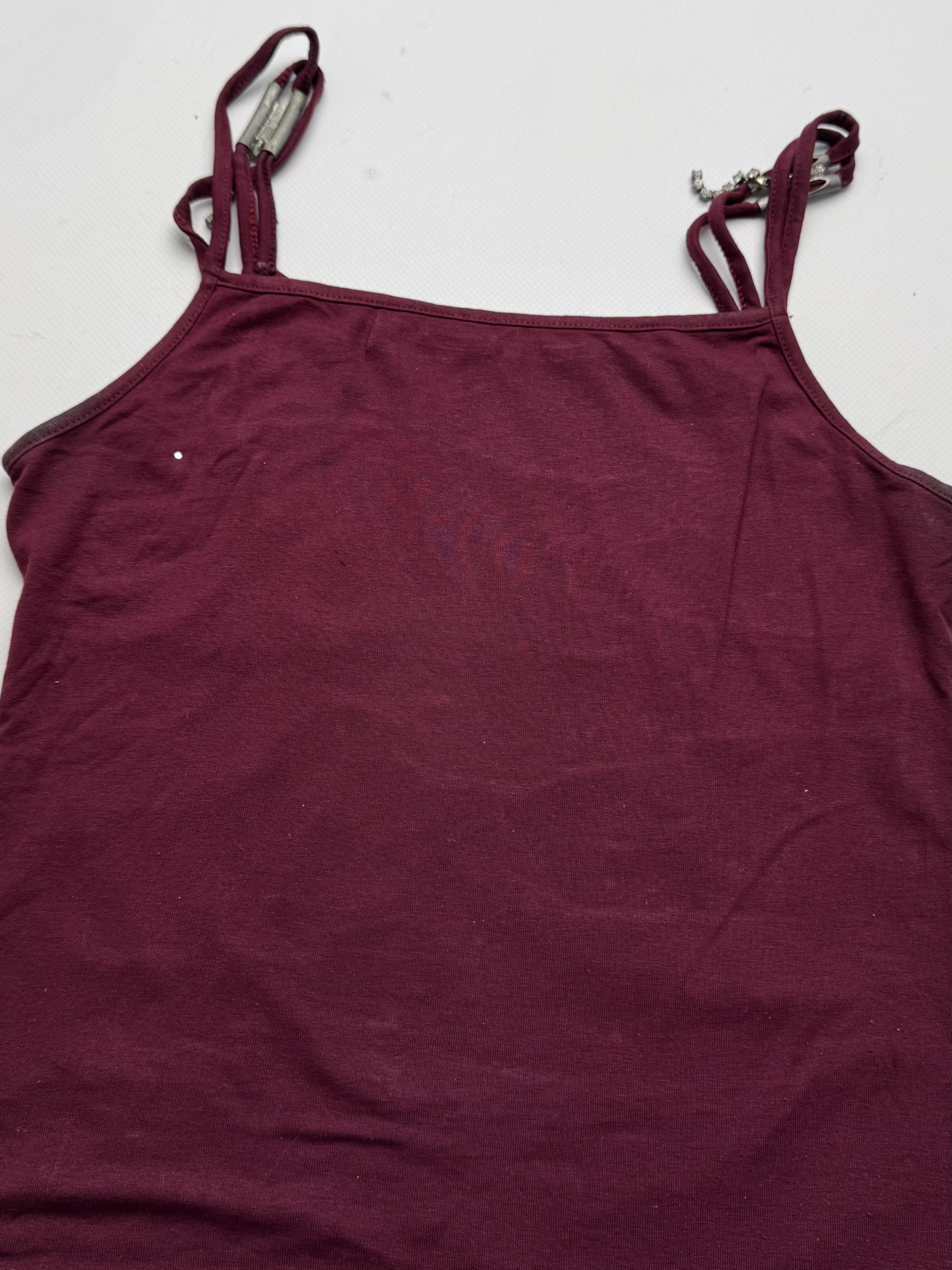 Vintage Vintage Cami Top Rhinestone Straps Sleeveless Tank E2 Size XS / US 0-2 / IT 36-38 - 8 Thumbnail